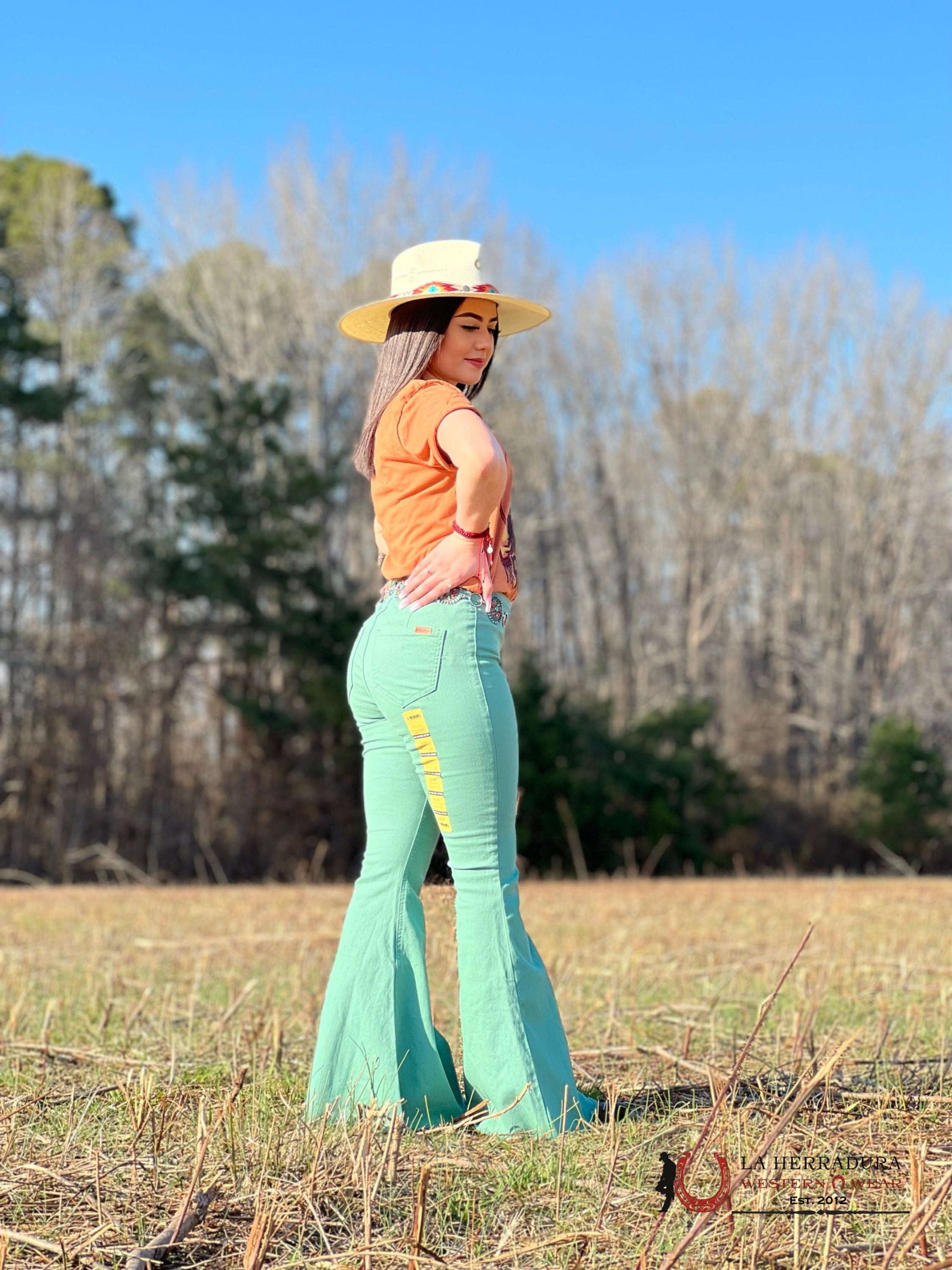 Jeans For Women Rock&Roll Demin Green Ropa Mujeres