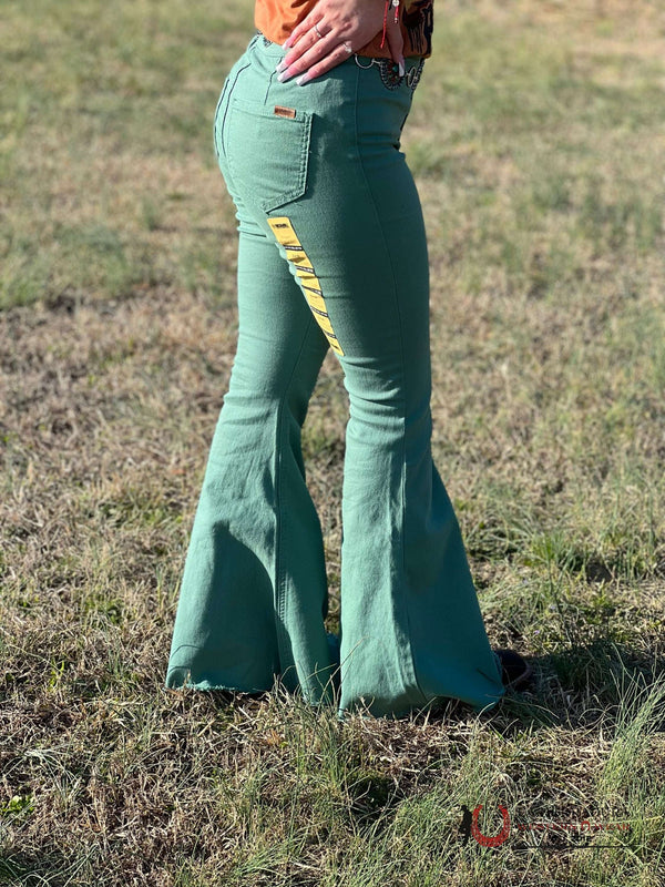 ROCK & ROLL JADE ARMY GREEN BUTTON FLATE BW6PD03537