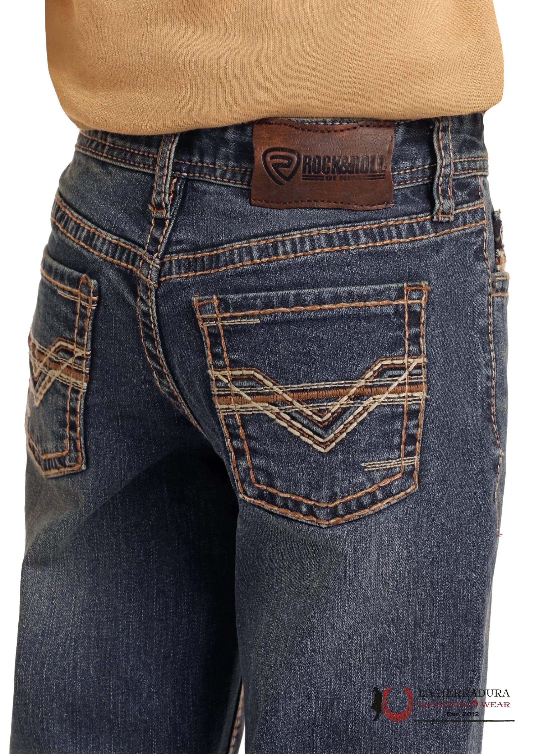 ROCK&ROLL JEANS BOYS BB GUN DARK VINTAGE LADDER STITCH EMB REGULAR FIT/BOOTCUT BB0BD05593 NIÑOS