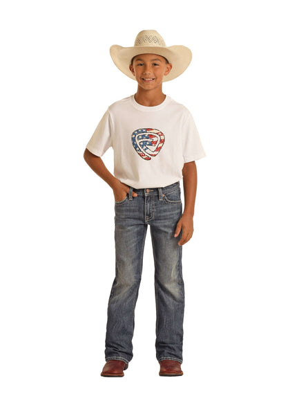 ROCK&ROLL JEANS BOYS BB GUN MEDIUM VINTAGE FLAT SEAM EMB REGULAR FIT/BOOTCUT BB0BD04373