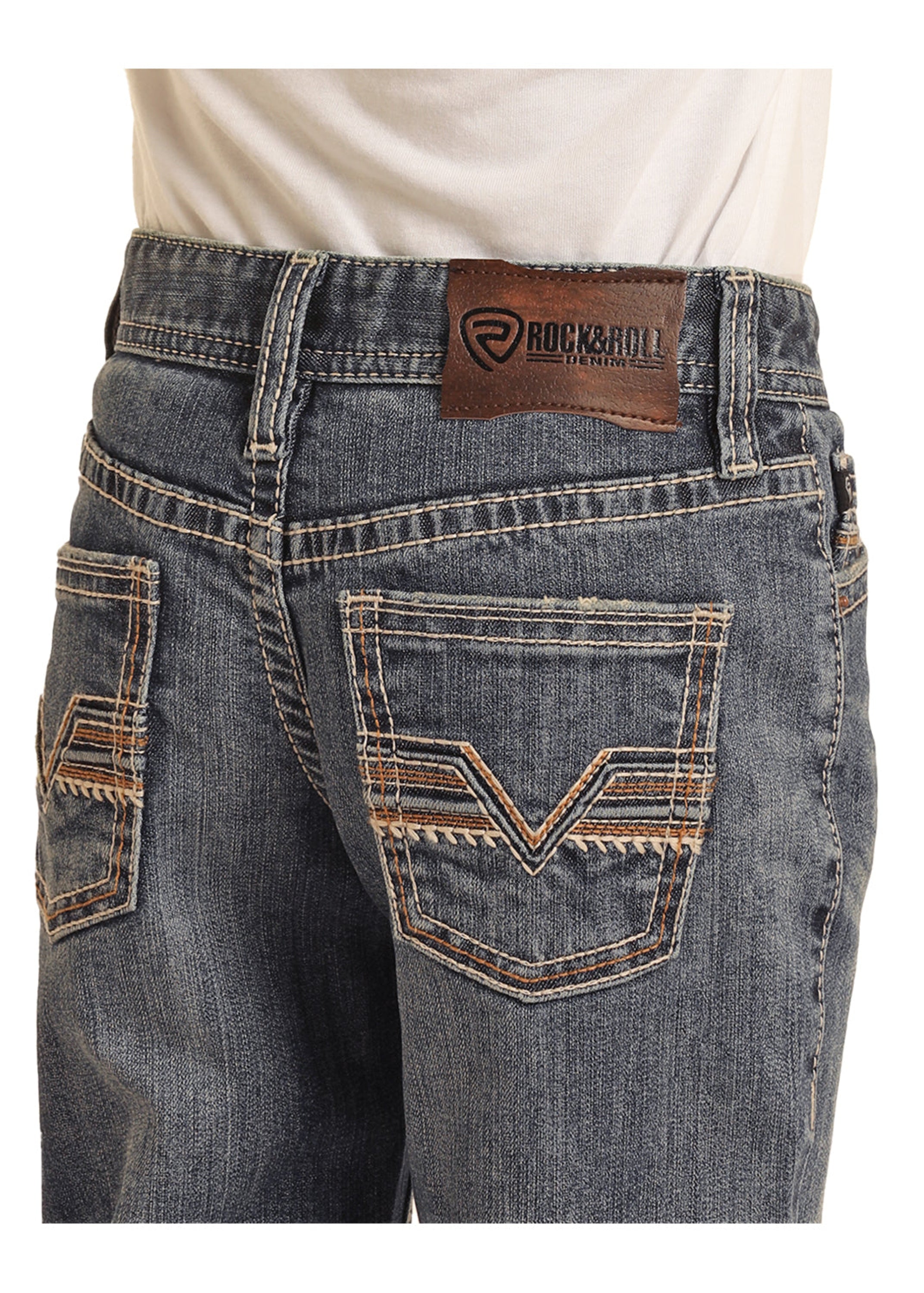 ROCK&ROLL JEANS BOYS BB GUN MEDIUM VINTAGE FLAT SEAM EMB REGULAR FIT/BOOTCUT BB0BD04373 NIÑOS
