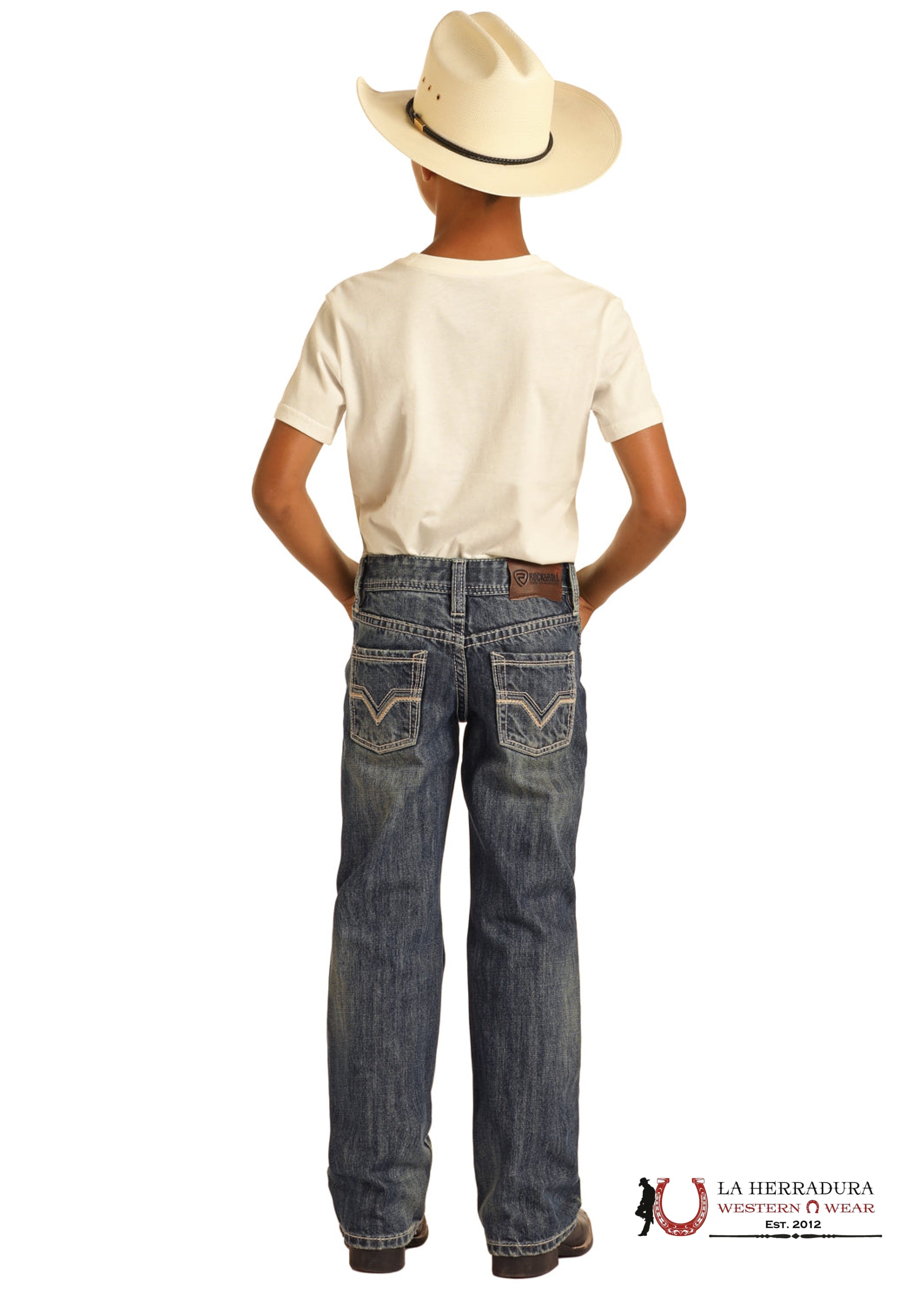 ROCK&ROLL JEANS BOYS BB GUN MEDIUM VINTAGE LADDER STITCH EMB REGULAR FIT/BOOTCUT BB0BD04374 NIÑOS