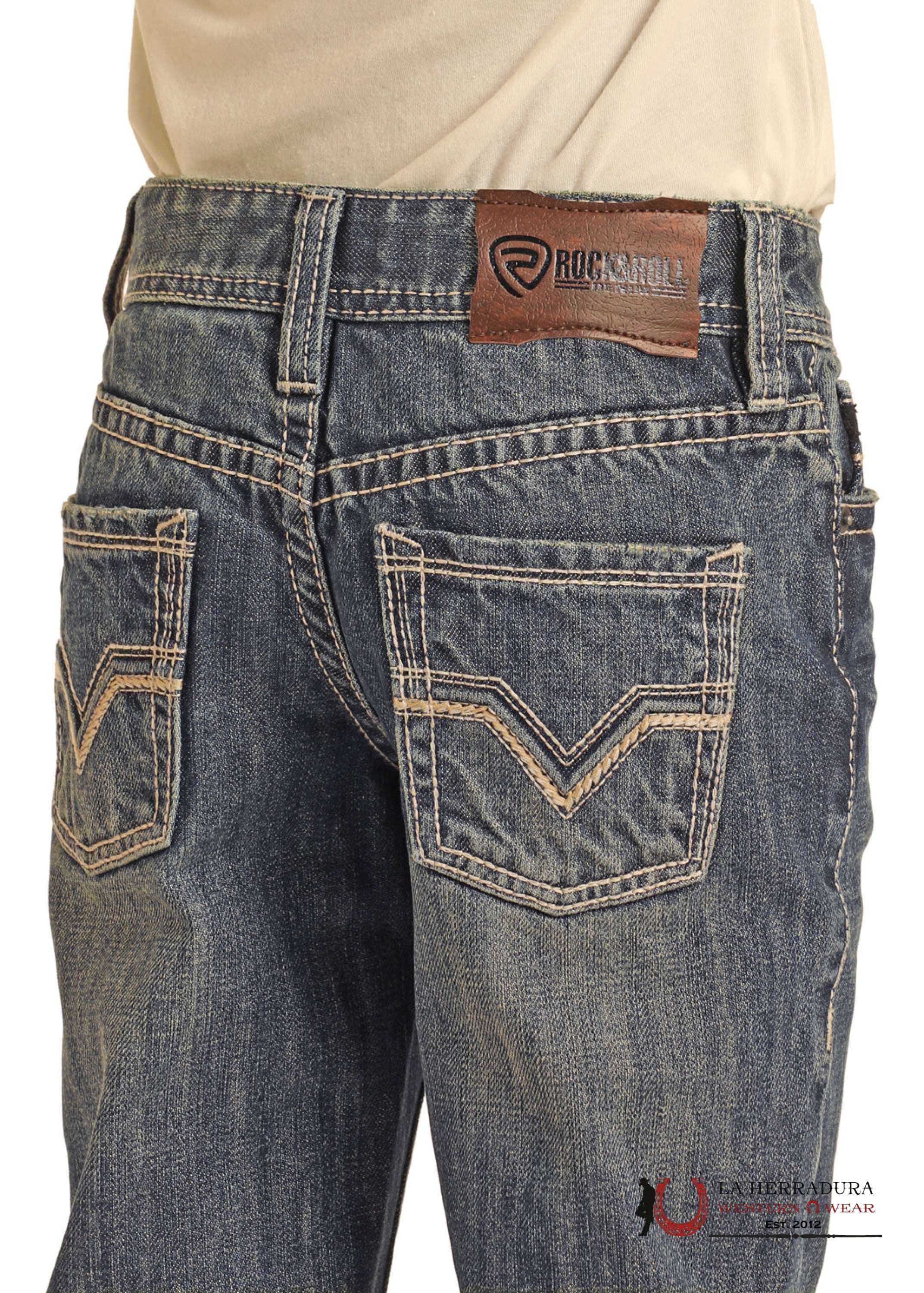 ROCK&ROLL JEANS BOYS BB GUN MEDIUM VINTAGE LADDER STITCH EMB REGULAR FIT/BOOTCUT BB0BD04374 NIÑOS