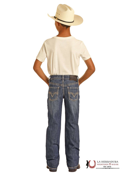 ROCK&ROLL JEANS BOYS BB GUN MEDIUM VINTAGE RAISED DANIM EMB REGULAR FIT/BOOTCUT BB0BD04263