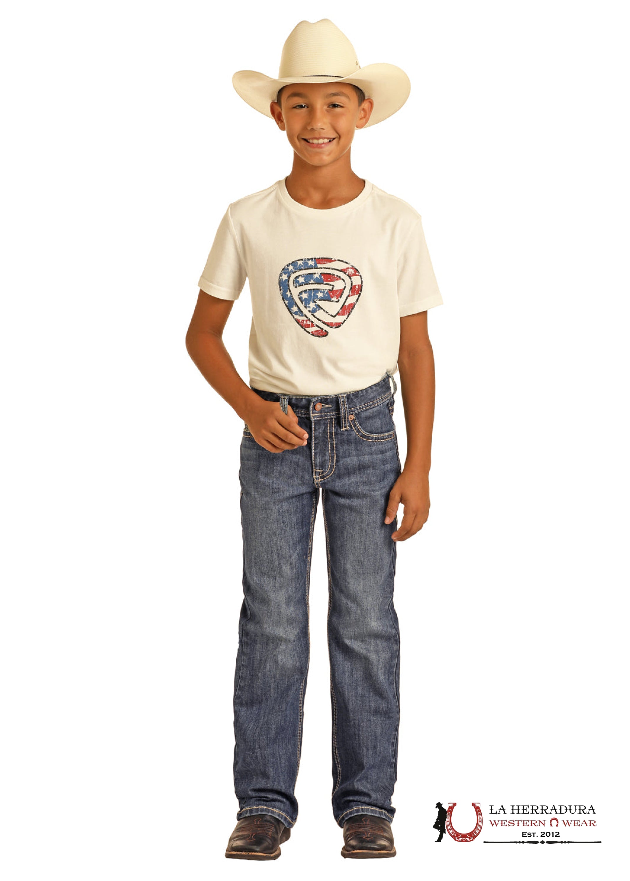 ROCK&ROLL JEANS BOYS BB GUN MEDIUM VINTAGE RAISED DANIM EMB REGULAR FIT/BOOTCUT BB0BD04263 NIÑOS