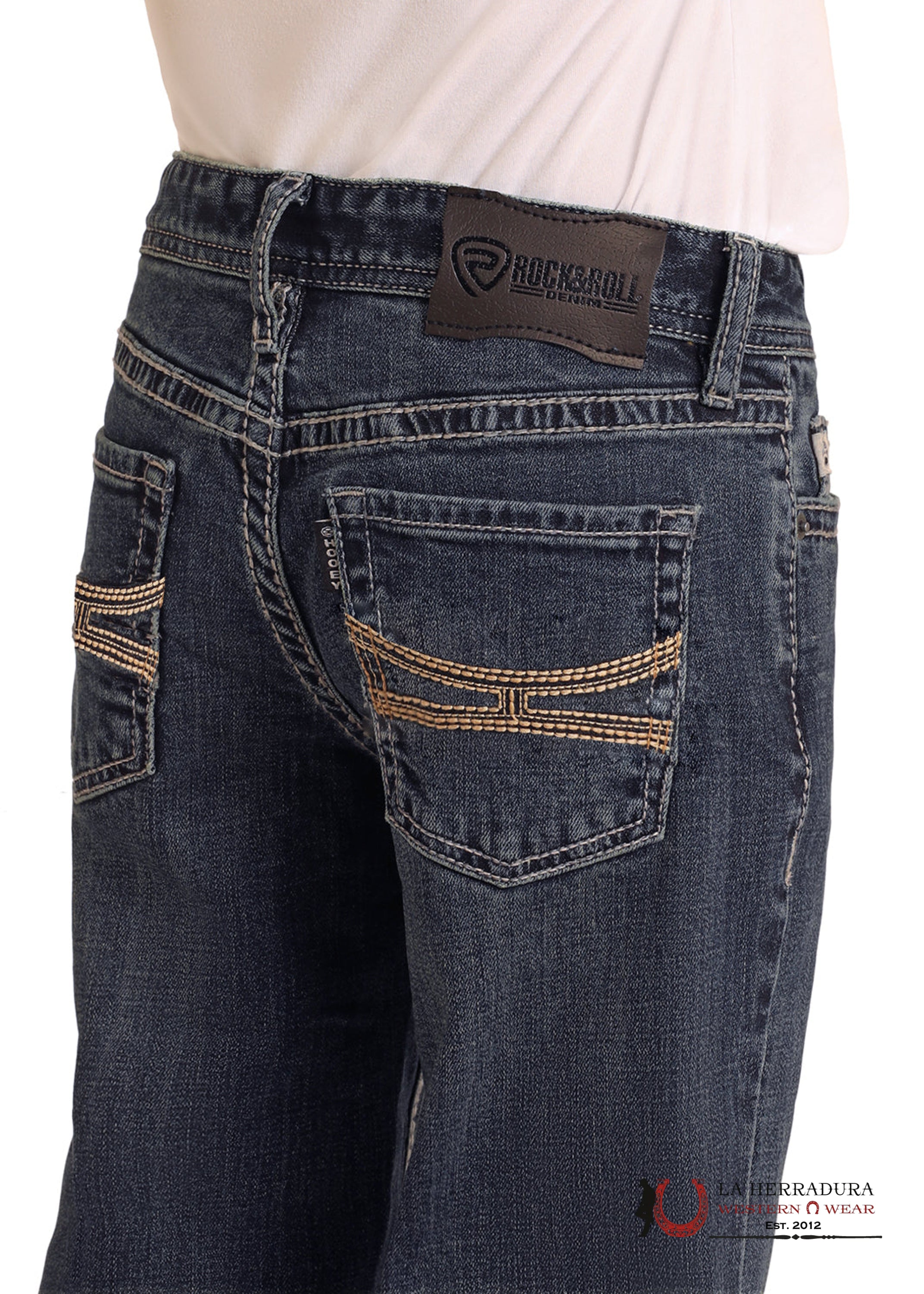 ROCK&ROLL JEANS BOYS DARK VINTAGE HY TWO TONE EMB REGULAR FIT/BOOTCUT HB0BD06226 NIÑOS
