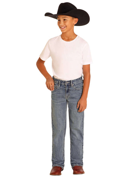 ROCK&ROLL JEANS BOYS MEDIUM VINTAGE HOOEY RAISED DENIM REGULAR FIT/BOOTCUT HB0BD03077
