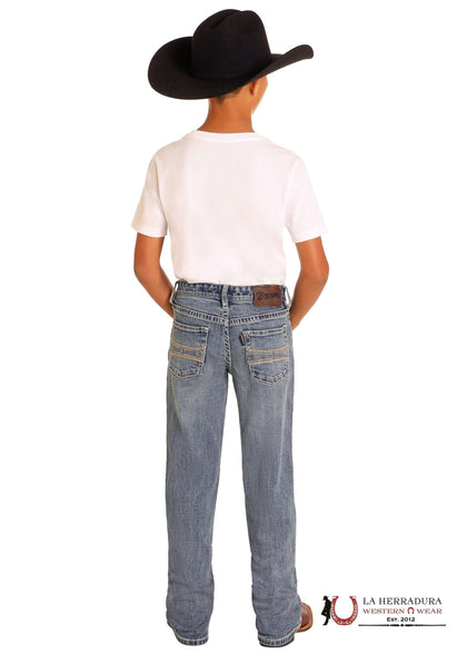 ROCK&ROLL JEANS BOYS MEDIUM VINTAGE HY RAISED DENIM EMB BOOT REGULAR FIT/BOOTCUT HB0BD05037