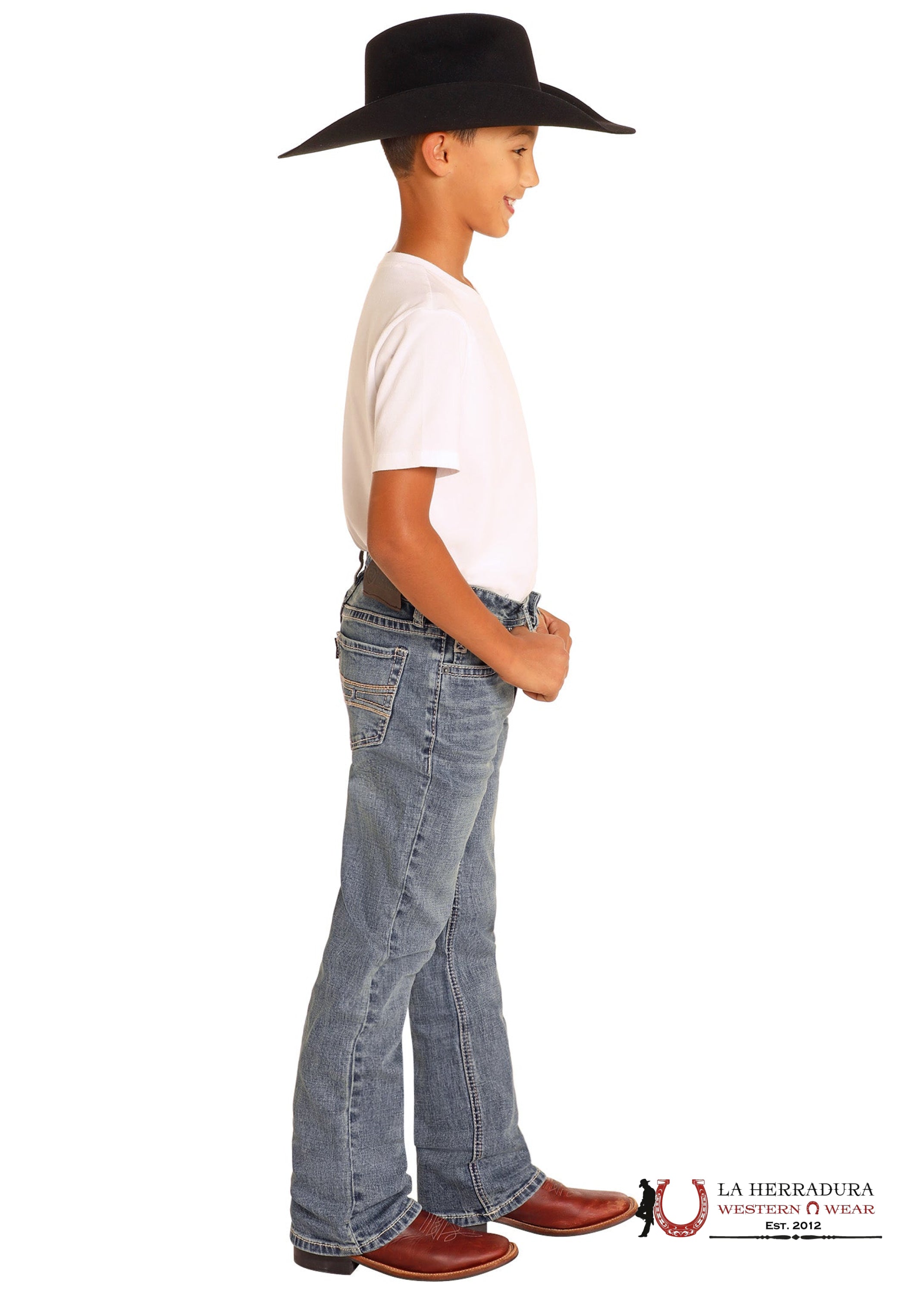 ROCK&ROLL JEANS BOYS MEDIUM VINTAGE HY RAISED DENIM EMB BOOT REGULAR FIT/BOOTCUT HB0BD05037 NIÑOS