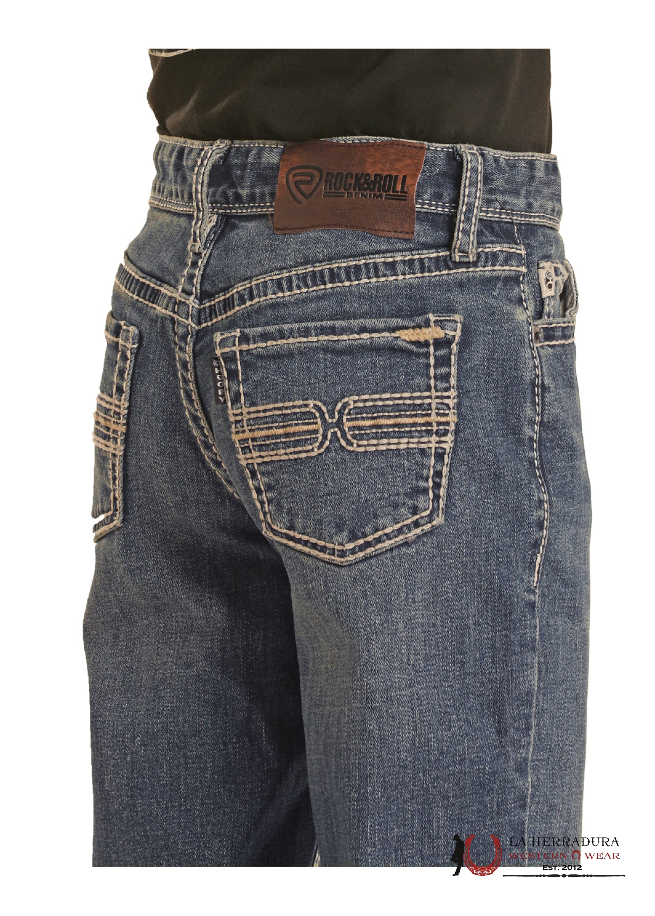 ROCK&ROLL JEANS BOYS MEDIUM WASH HOOEY ROPE STITCH REGULAR FIT/BOOTCUT HB0BD02564 NIÑOS