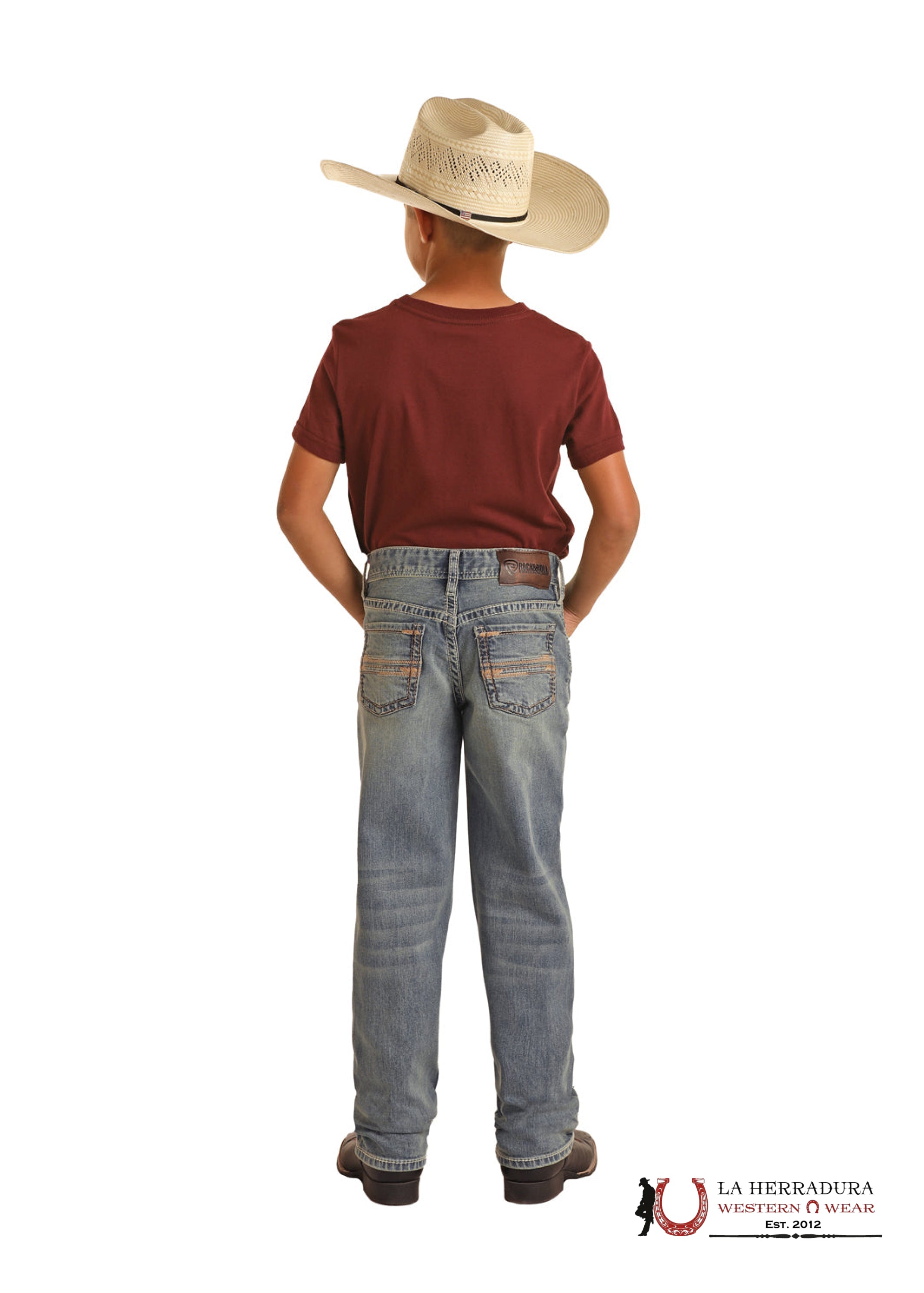 ROCK&ROLL JEANS BOYS SLIM FiT LIGHT VINTAGE TWOTONE LADDER STITCH REVOLVER BB1RD03664 NIÑOS