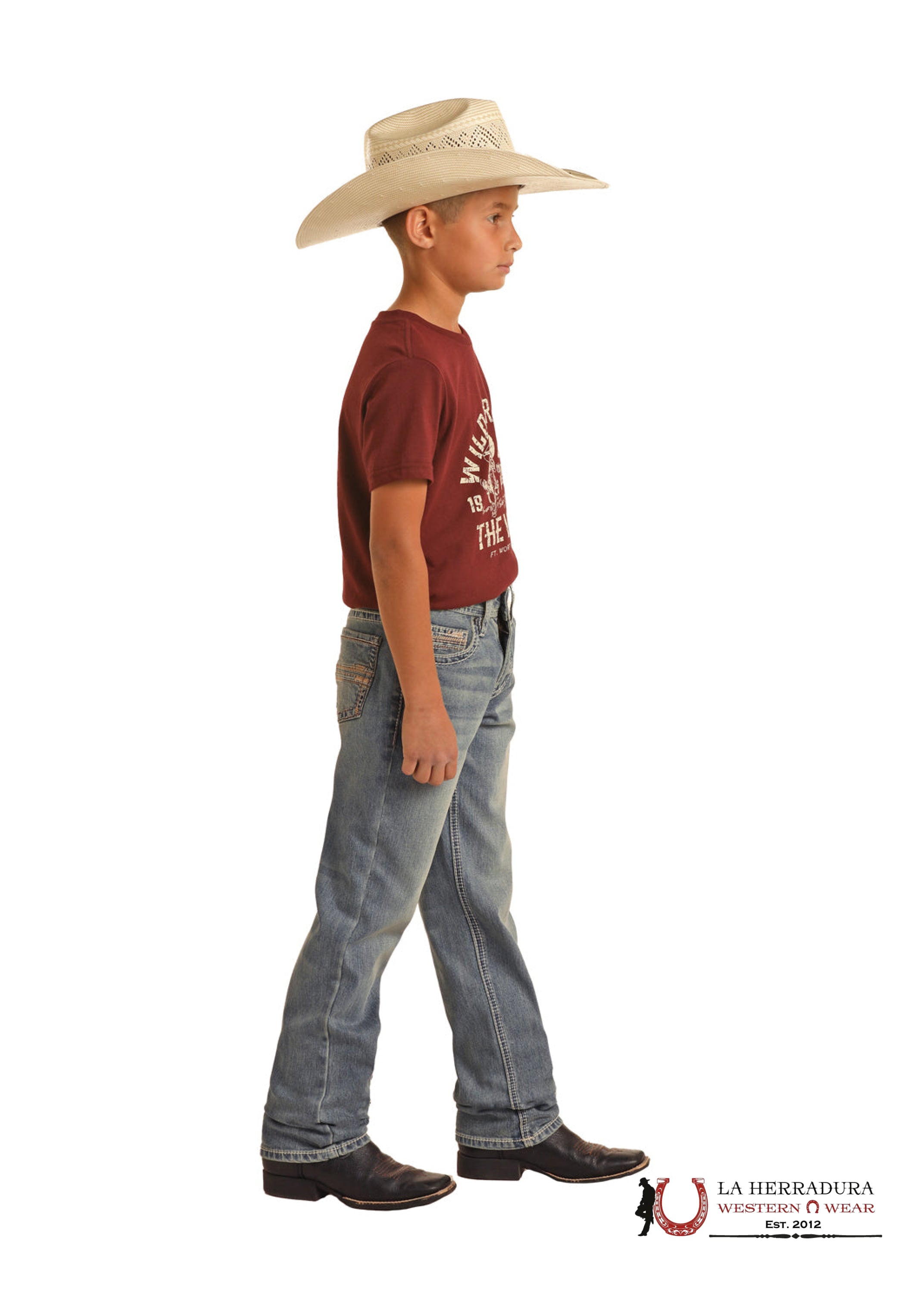 ROCK&ROLL JEANS BOYS SLIM FiT LIGHT VINTAGE TWOTONE LADDER STITCH REVOLVER BB1RD03664 NIÑOS