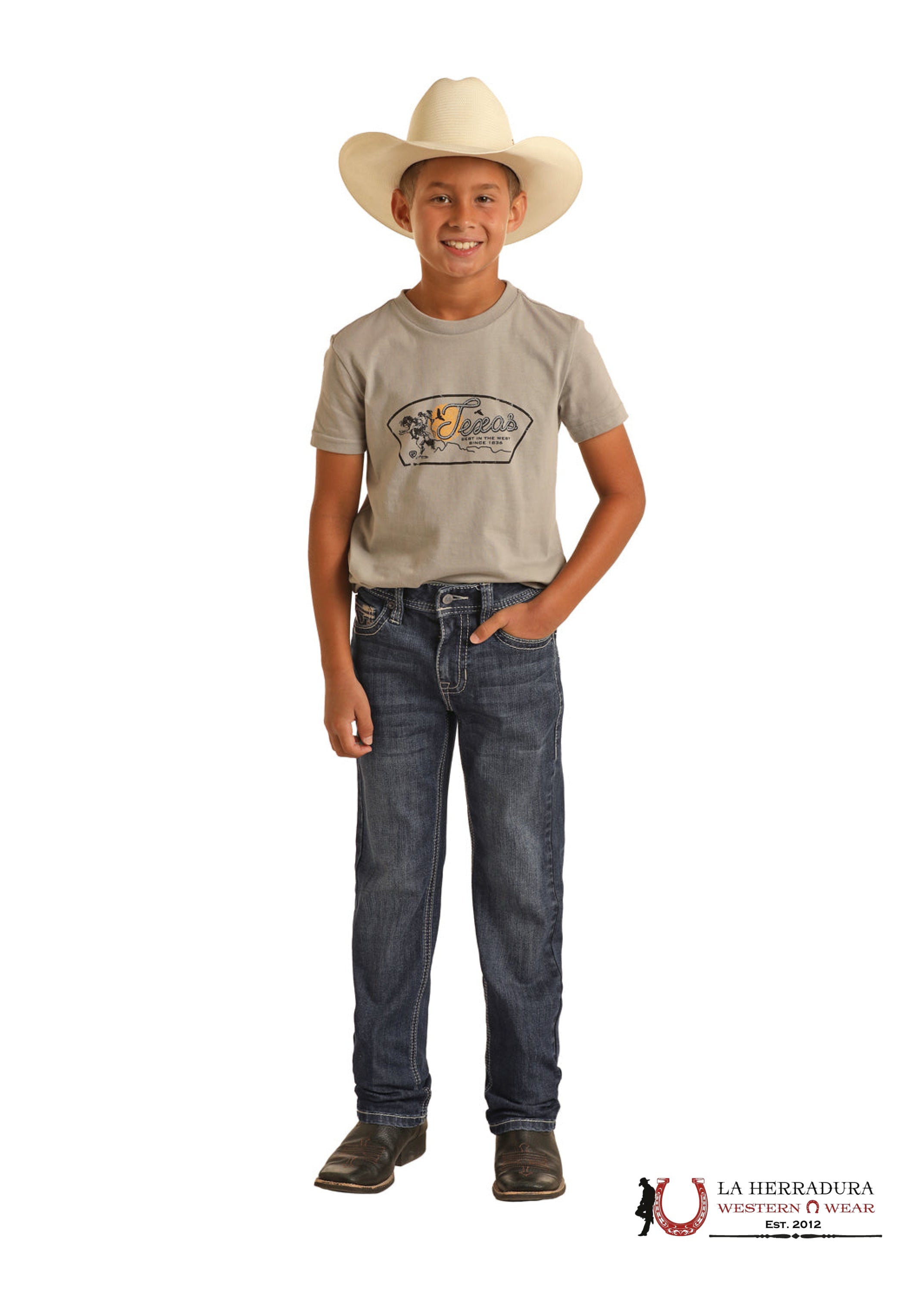 ROCK&ROLL JEANS BOYS SLIM FIT MEDIUM VINTAGE RAISED DENIM REVOLVER BB1RD03717 NIÑOS