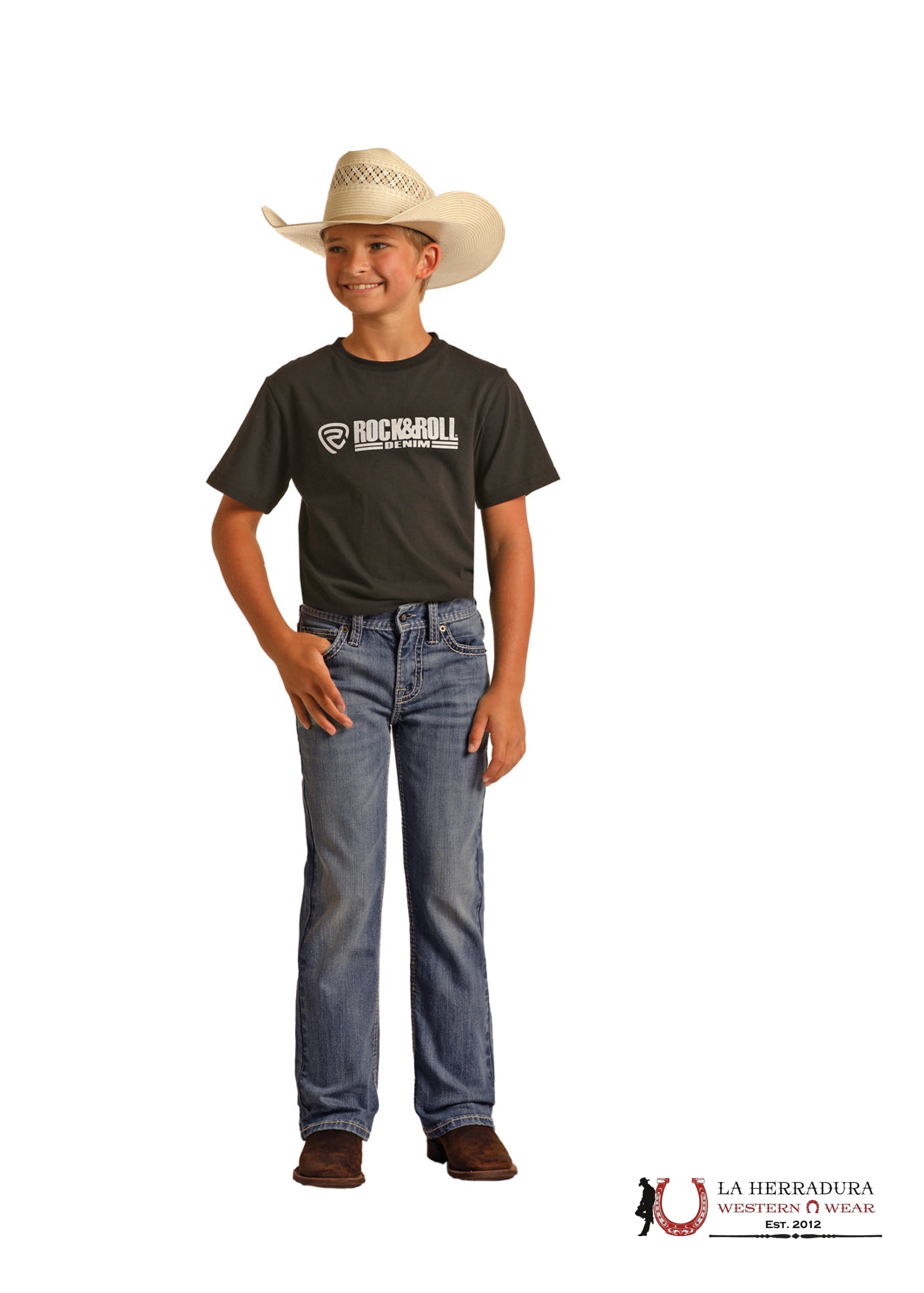 ROCK&ROLL JEANS KIDS BB GUN MEDIUM VINTAGE LADDER&RAISED DENIM REGULAR FIT/BOOTCUT RRBD0BR145 NIÑOS