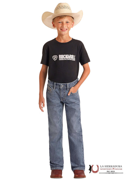 ROCK&ROLL JEANS KIDS MEDIUM VINTAGE TWO TONE REGULAR FIT/BOOTCUT BB0BD06220