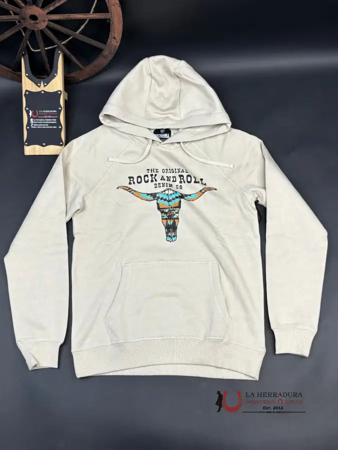 Rock & Roll Khaki Graphic Hoodie Ropa Hombres