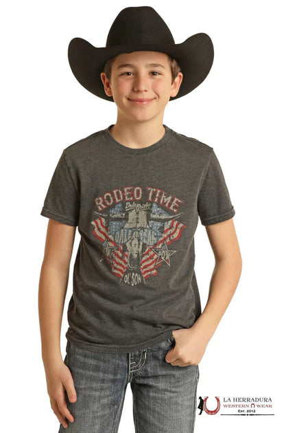ROCK&ROLL KIDS  -BOYS BLACK DALE GRAPHIC TEE SS BB21T03095