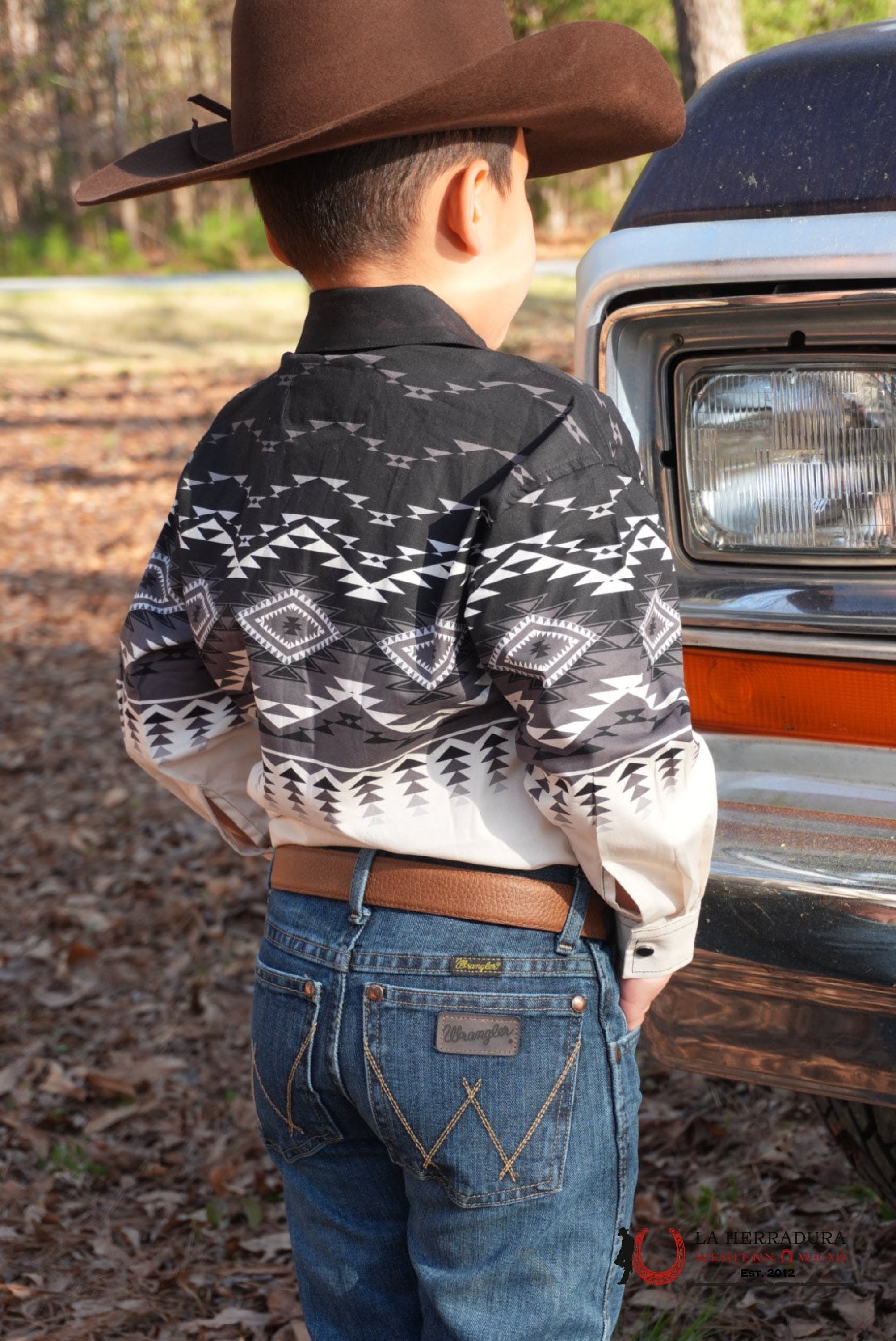 ROCK&ROLL KIDS -BOYS BLACK LS 2PKT BORDER WOVEN SNAP BBN2S02511 NIÑOS