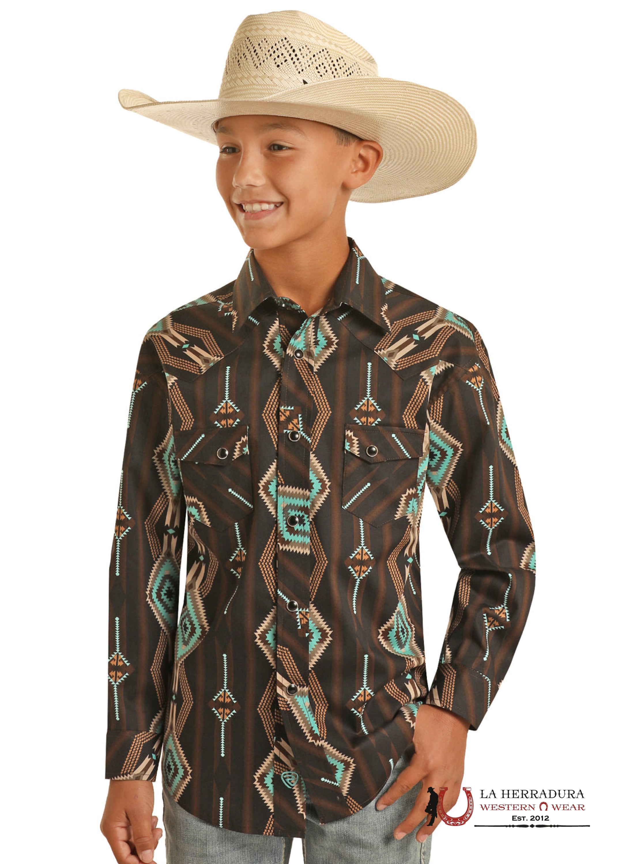 ROCK&ROLL KIDS -BOYS BLACK RRD LS 2PKT AZTEC SNAP BBN2S03938 NIÑOS