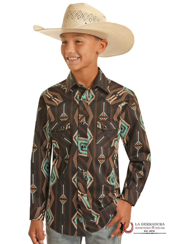 ROCK&ROLL KIDS -NIÑOS NEGRO RRD M/L 2BOLSILLOS AZTEC BOTÓN BBN2S03938