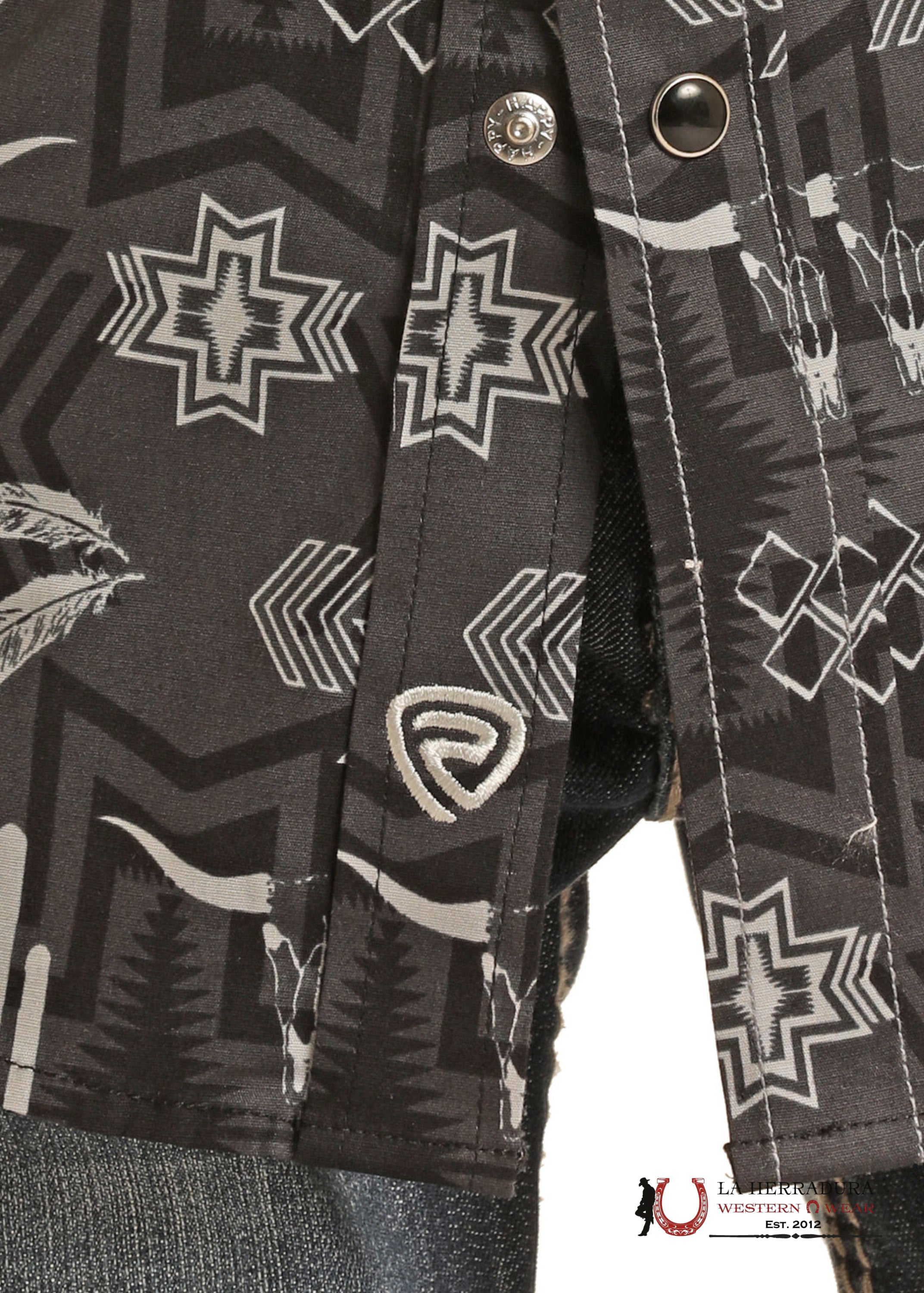 ROCK&ROLL KIDS -BOYS CHARCOAL AZTEC POPLIN PRINT RRBSOSRZ19 NIÑOS