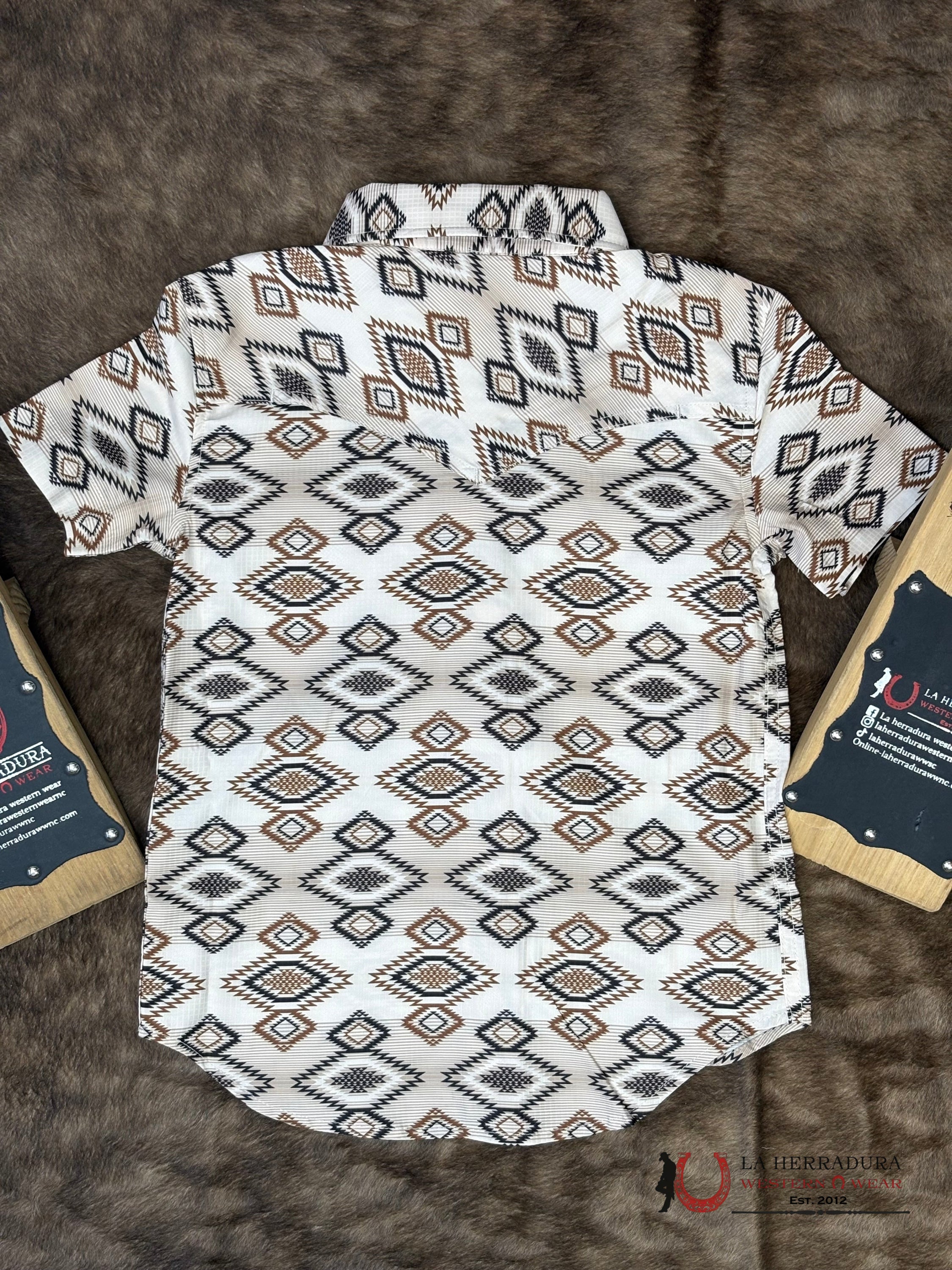 ROCK&ROLL NATURAL AZTEC PRINT SHORT SLEEVE SHIRT BOYS NIÑOS