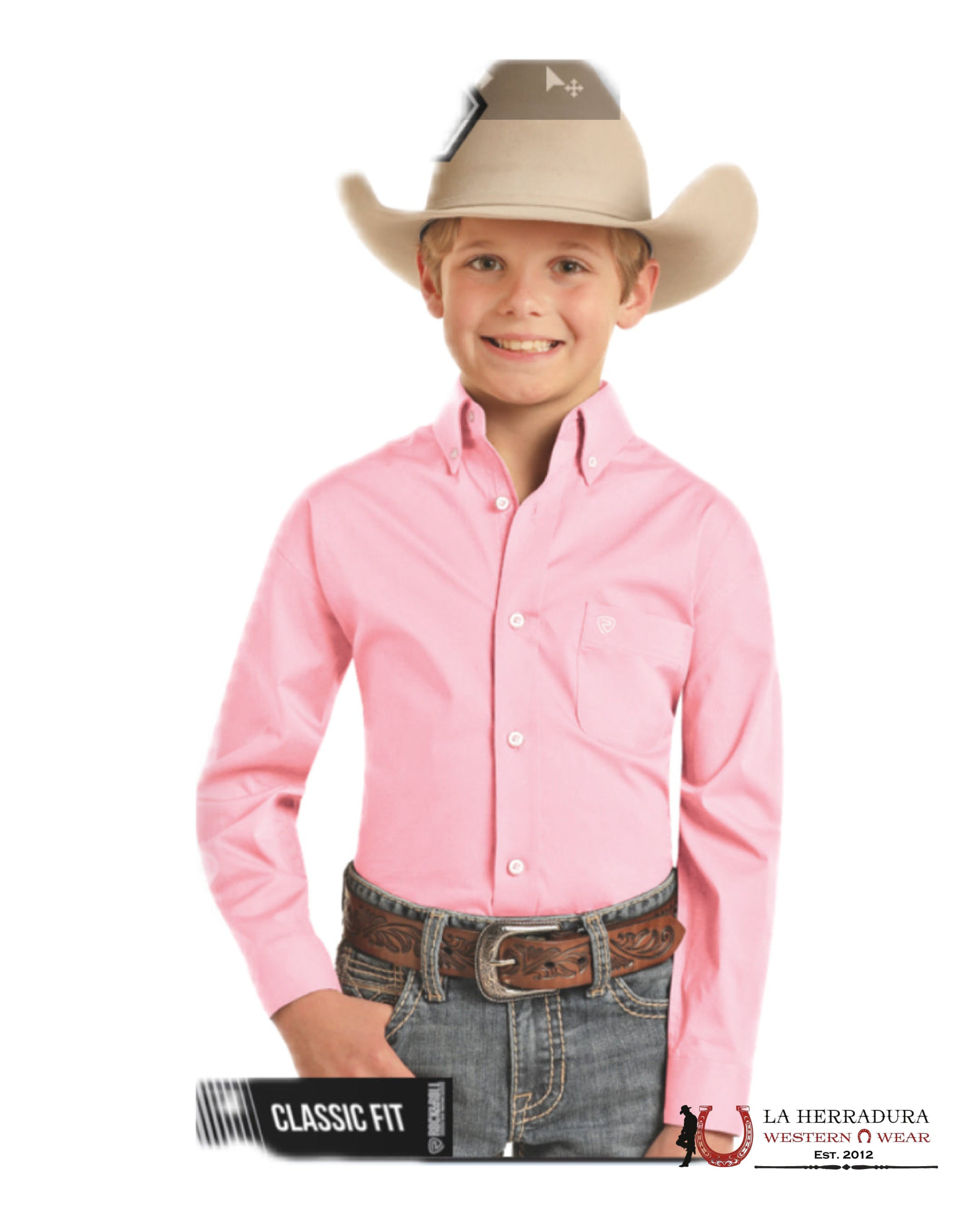 ROCK&ROLL KIDS -BOYS PINK LS SOLID TWILL BD RRBSODRZ5R NIÑOS