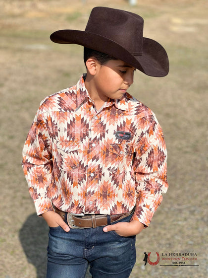NIÑOS ROCK&ROLL - CAMISA OXIDO MANGA LARGA CON BROCHES B8S3301