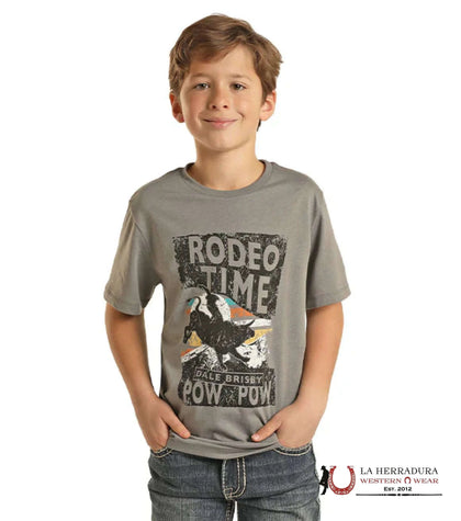 ROCK&ROLL KIDS  -BOYS SS GREY RODEO TIM P3T2618