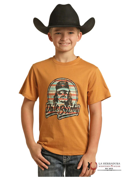 ROCK&ROLL KIDS  -BOYS SS MUSTARD DALE GRAPHIC TEE RRBT21R0J4