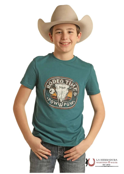 ROCK&ROLL KIDS  -BOYS SS TEAL DALE GRAPHIC TEE BB21T03090