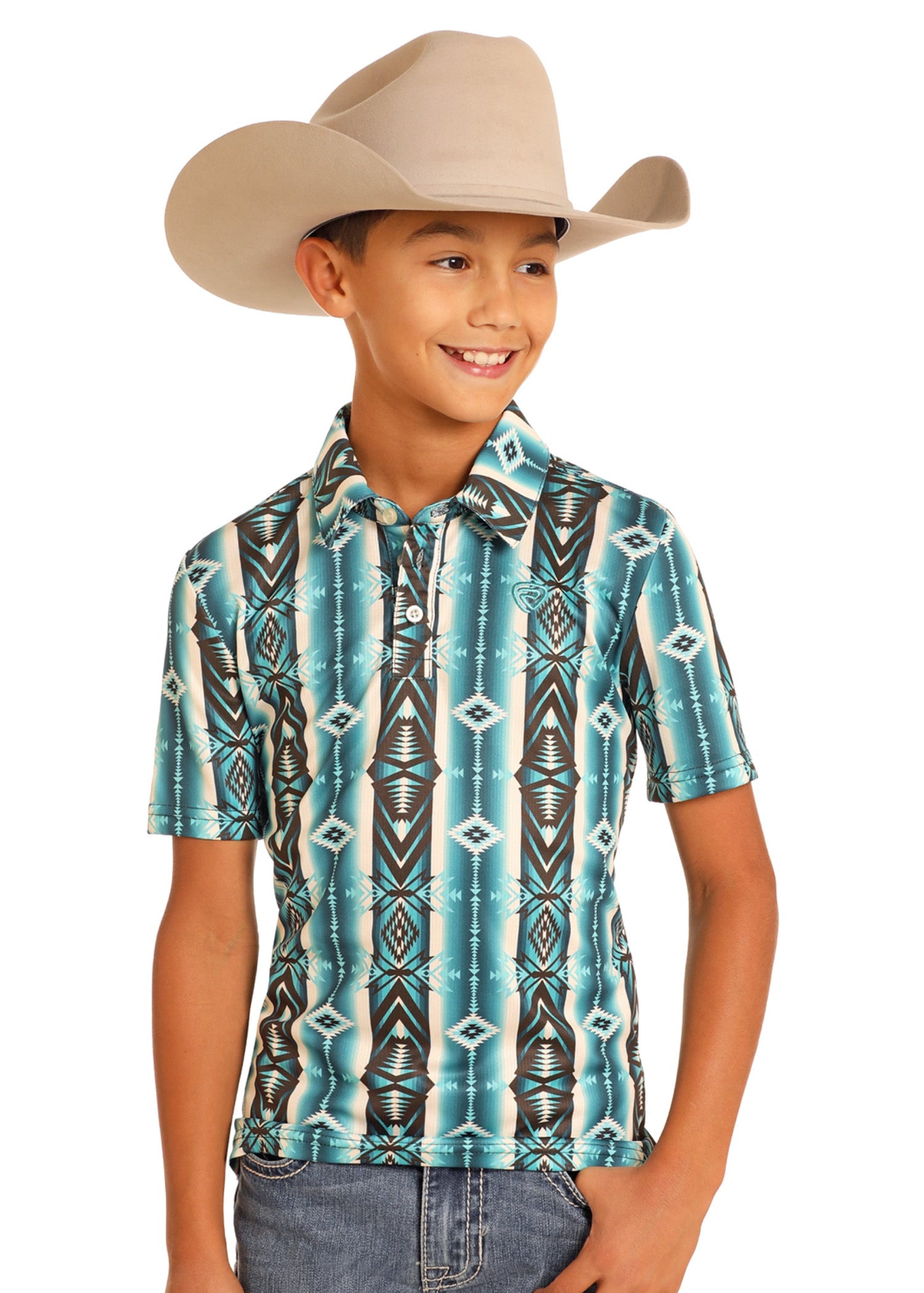 ROCK&ROLL KIDS -BOYS TEAL RR POLO BB51T05026 NIÑOS