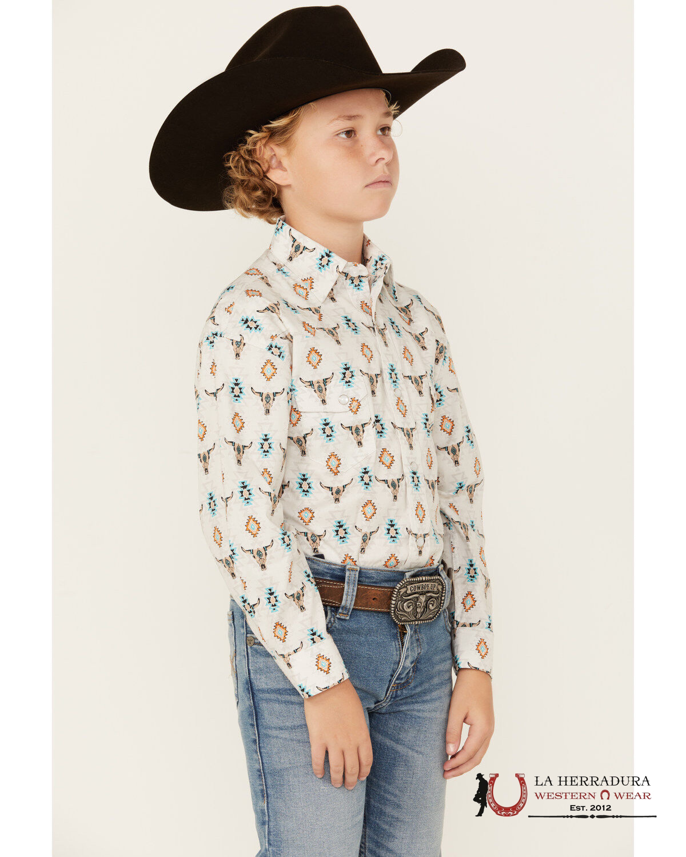 ROCK&ROLL KIDS -BOYS TURQUOISE LS 2PKT CONV. DALE WOVEN SNAP BBN2S02533 NIÑOS