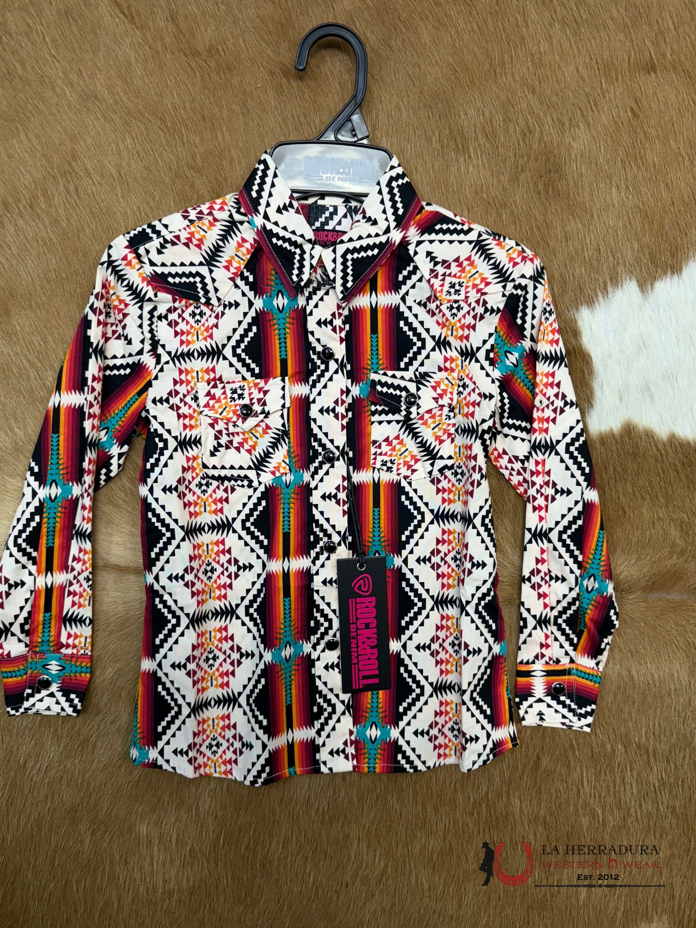 ROCK&ROLL KIDS -GIRLS NATURAL GEO STRIPE SNAP RRGSOSRZ0Z NIÑOS