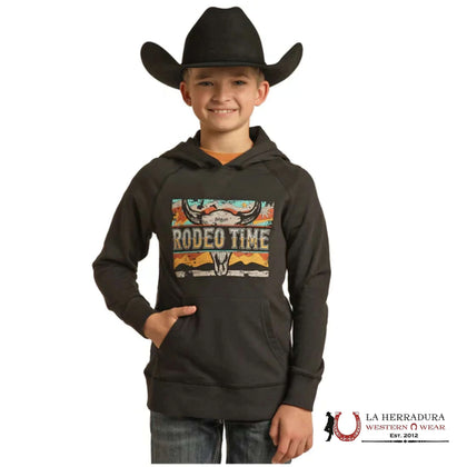 SUDADERA CON CAPUCHA ROCK&ROLL KIDS - NEGRA NIÑO ESTAMPADO DALE RRBT94R0J5