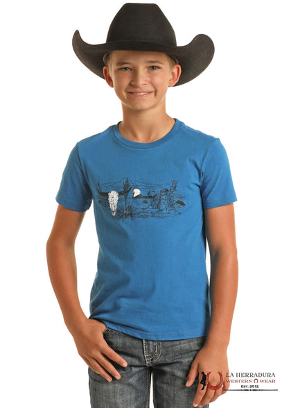 ROCK&ROLL KIDS TSHIRT -BOYS ROYAL RR GRAPHIC TEE SS BB21T02424