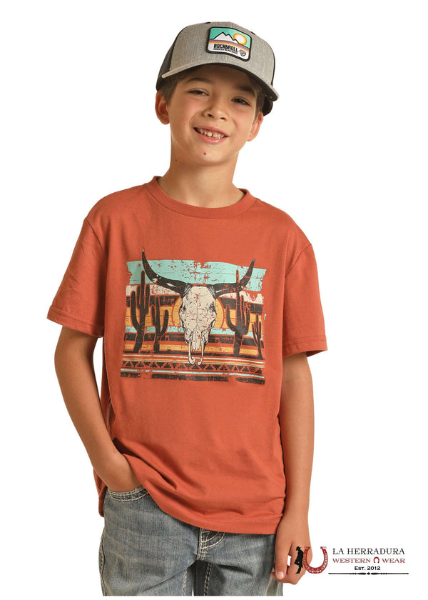 CAMISETA ROCK&ROLL NIÑOS - NIÑOS ÓXIDO GRÁFICO RR MANGA CORTA RRBT21R12G