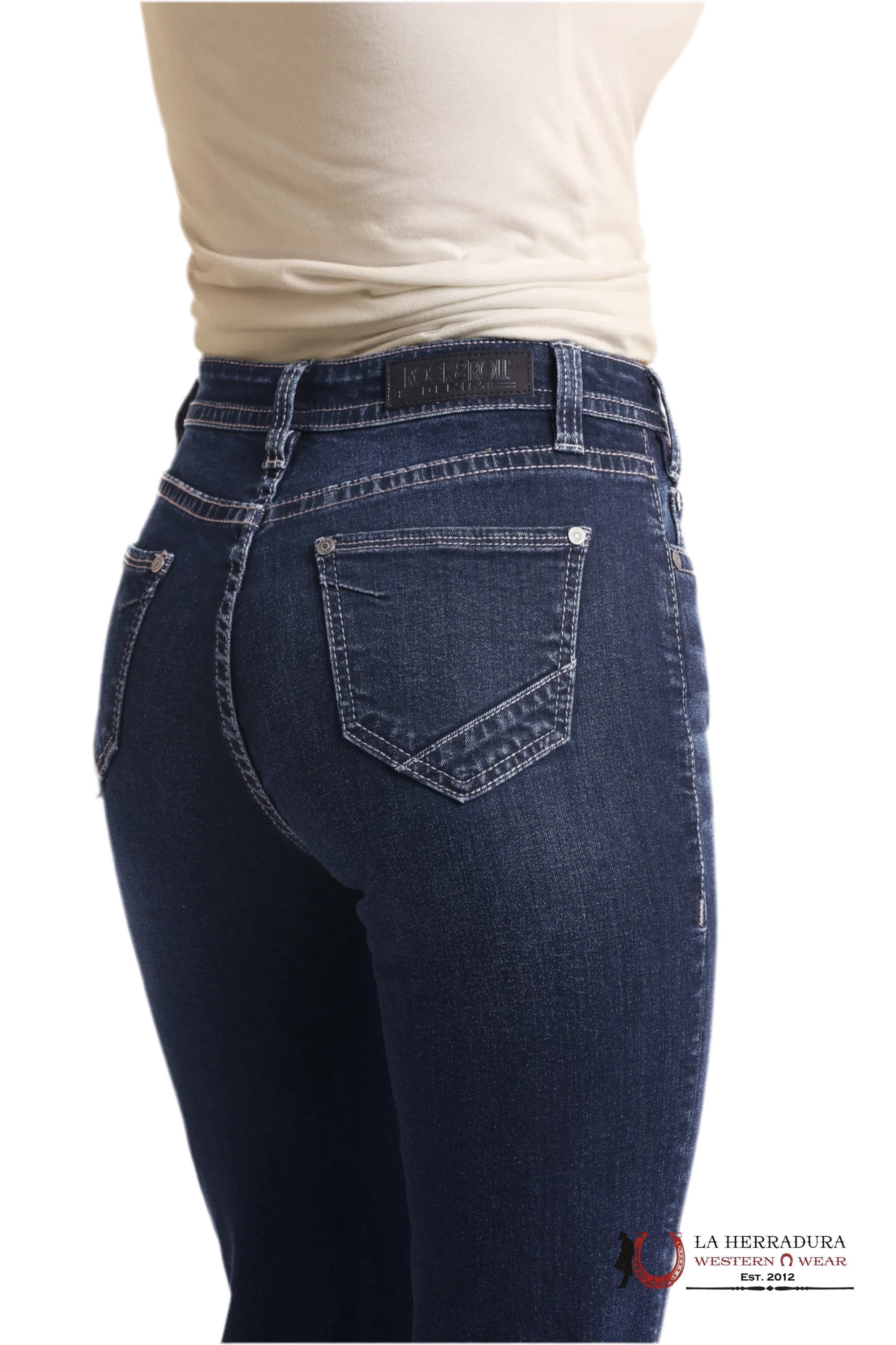 Rock&Roll Light Navy Juniors High Rise Trouser Jeans Women