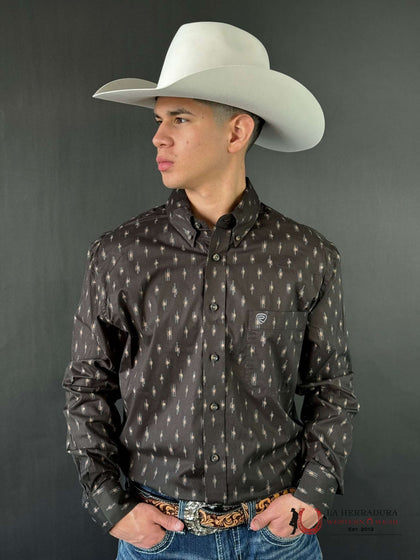 ROCK&ROLL LONG SLEEVE SHIRT DARK BROWN BMB2S02172