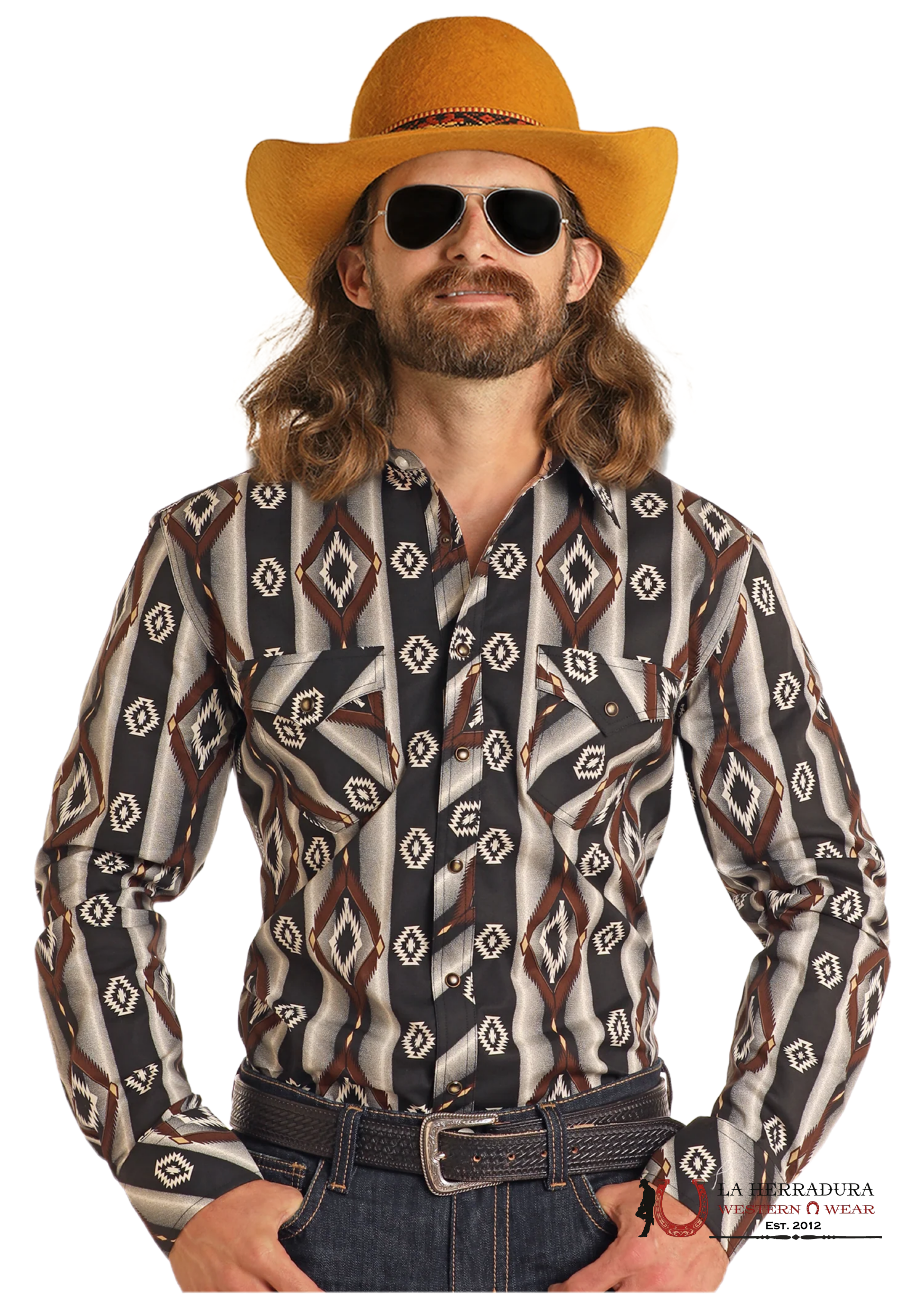Rock&Roll Long Sleeve Aztec Brown/Black Ropa Hombres
