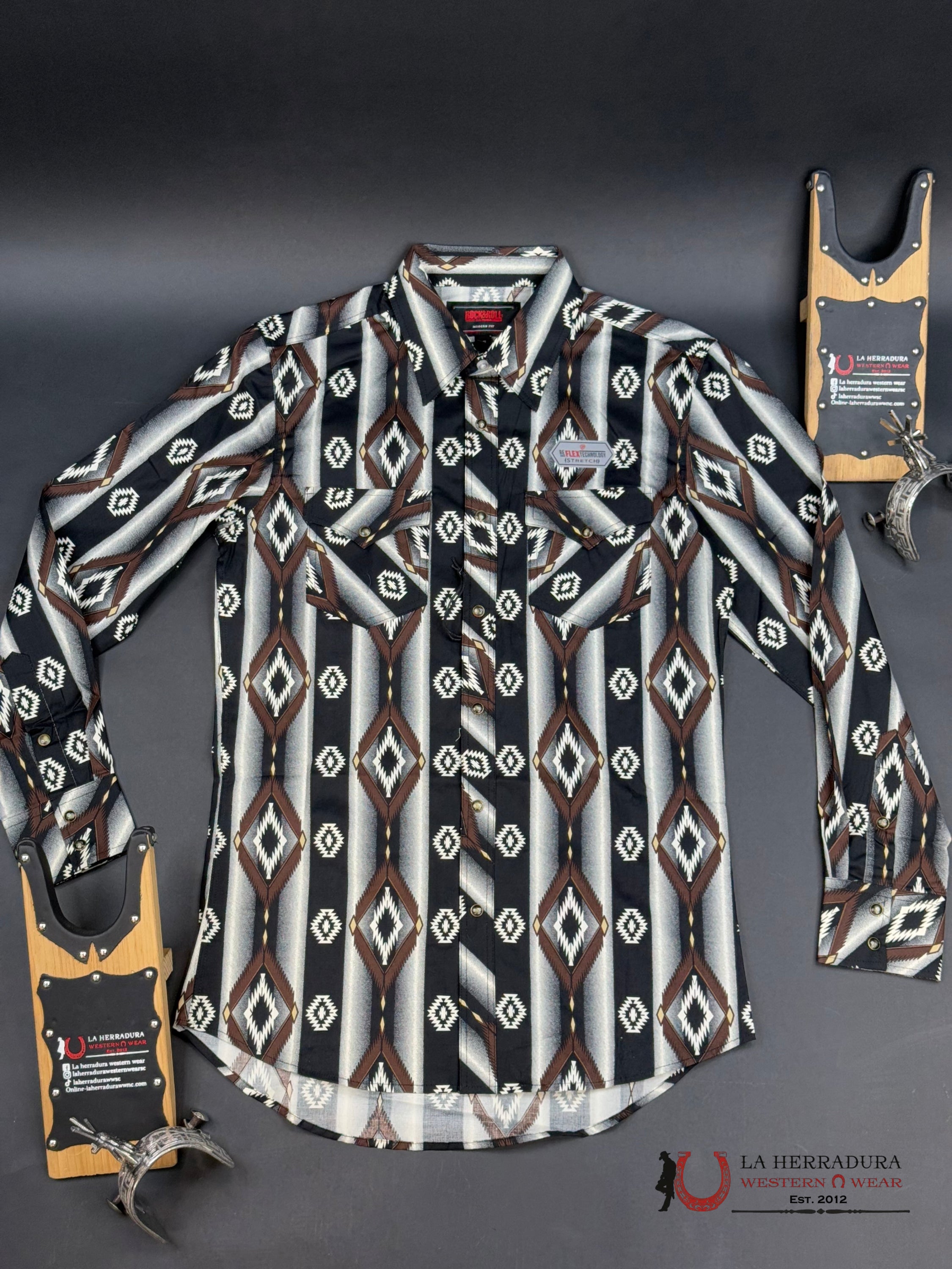 Rock&Roll Long Sleeve Aztec Brown/Black Ropa Hombres