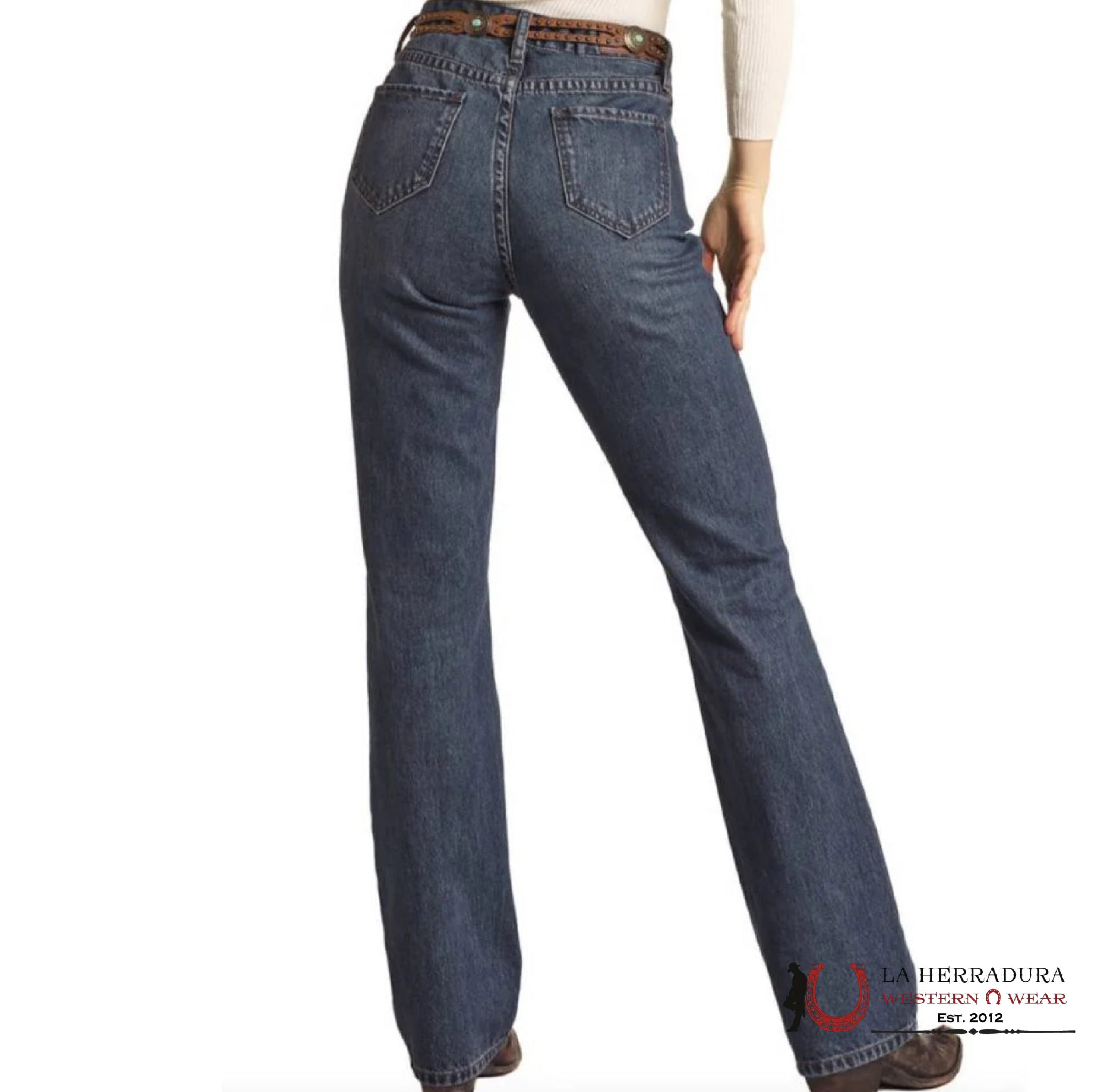 ROCK&ROLL MEDIUM WASH ROCKET DETAIL HIGH RISE BOOT BW4HD02974 ROCK&ROLL JEANS WOMEN