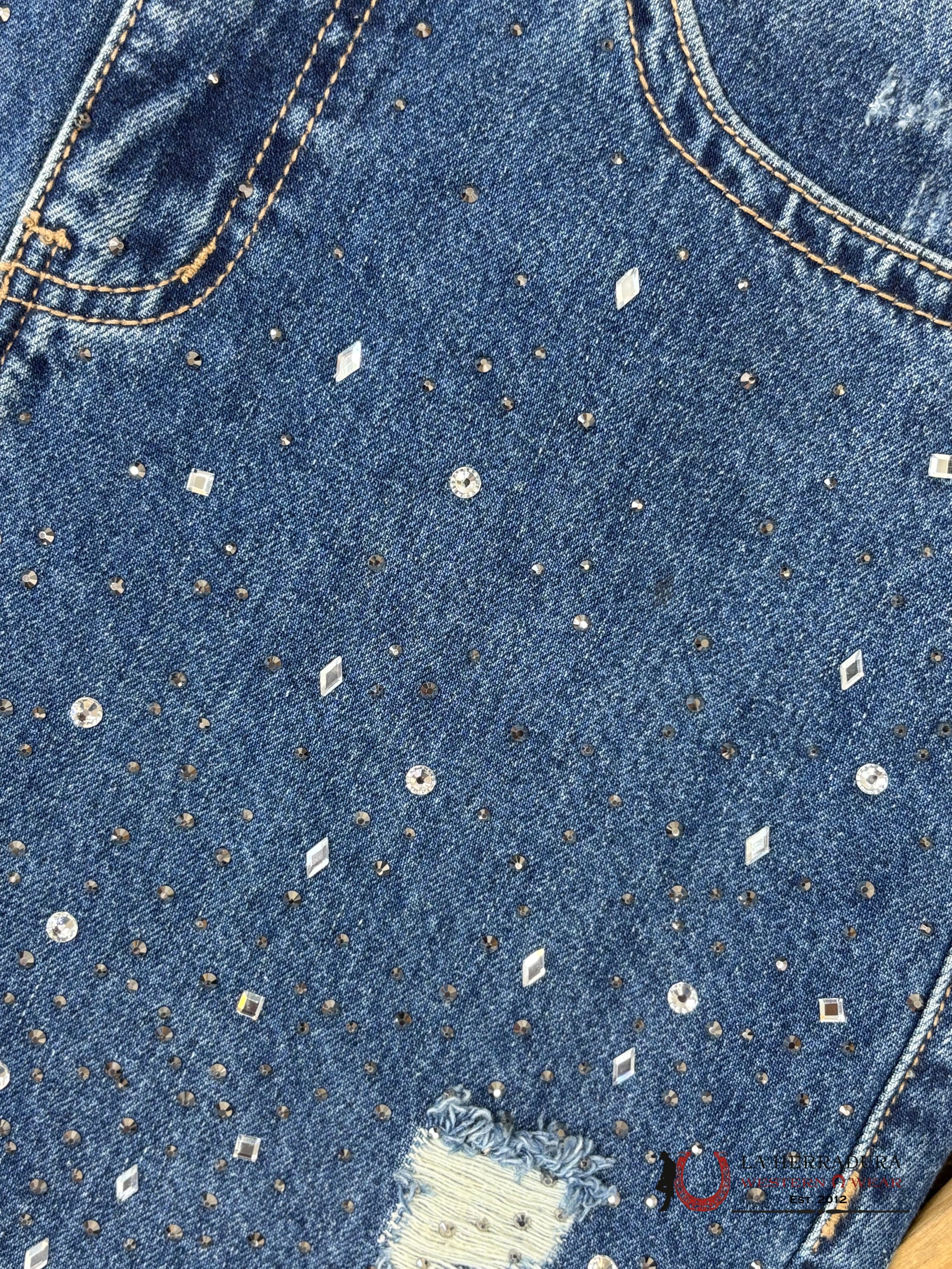 Rock&Roll Medium Wash Studded Skirt Women ROPA MUJERES