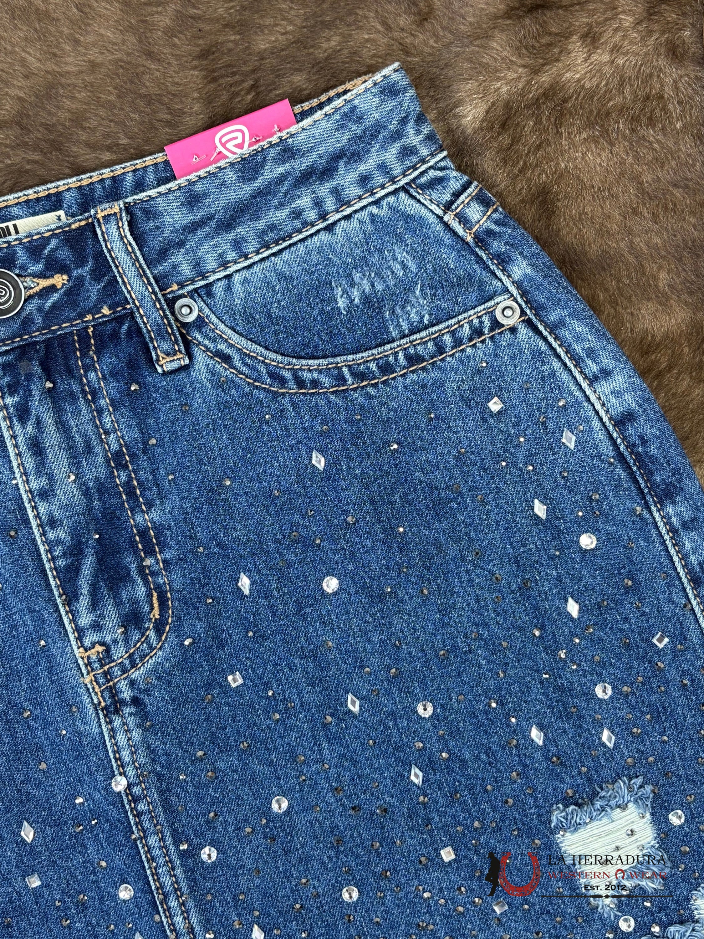 Rock&Roll Medium Wash Studded Skirt Women ROPA MUJERES