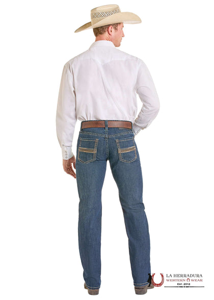 ROCK&ROLL MEN JEANS DARK VINTAGE STRAIGHT EMB REVOLVER BM1RD06704