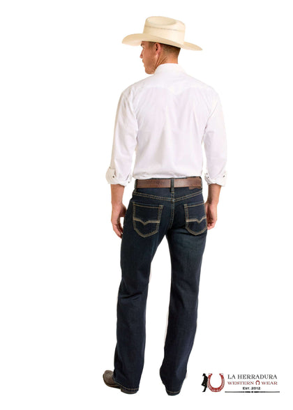 ROCK&ROLL MEN JEANS LAVADO OSCURO COSTURA PLANA DB RECTO BM0SD06686