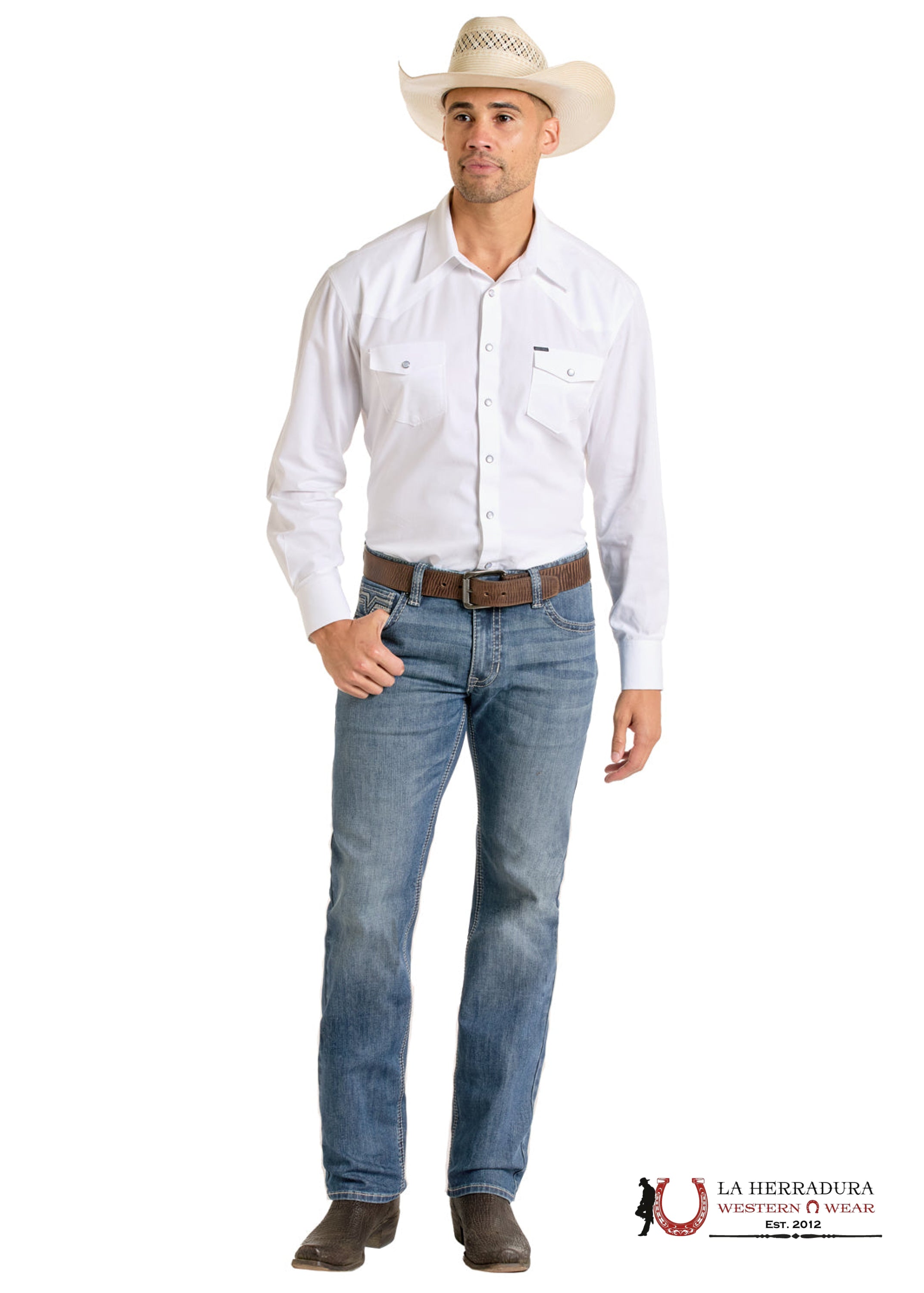 ROCK&ROLL MEN JEANS MEDIUM VINTAGE GREY PLEATHER EMB BM1RD06707 ROPA HOMBRES