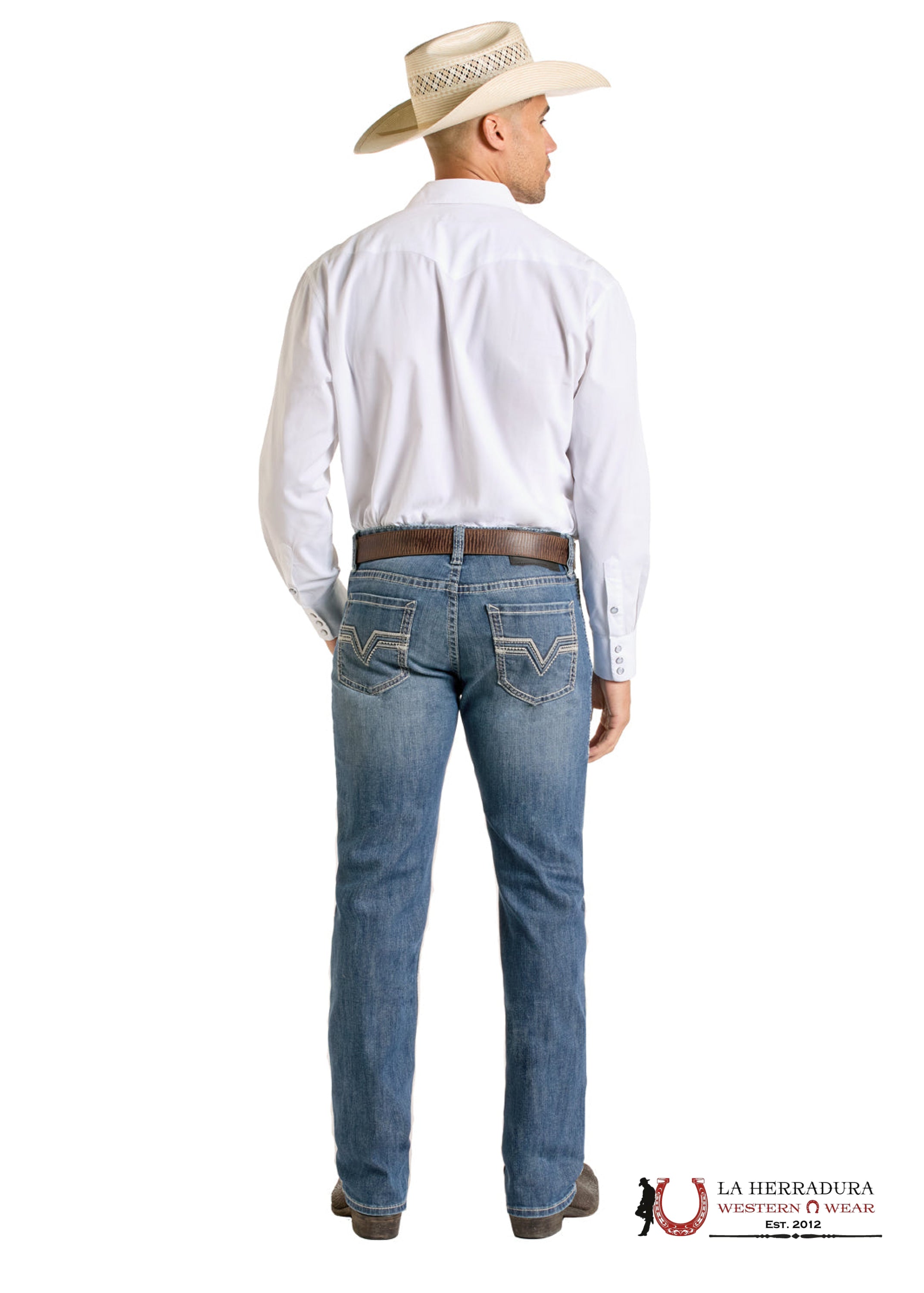 ROCK&ROLL MEN JEANS MEDIUM VINTAGE GREY PLEATHER EMB BM1RD06707 ROPA HOMBRES