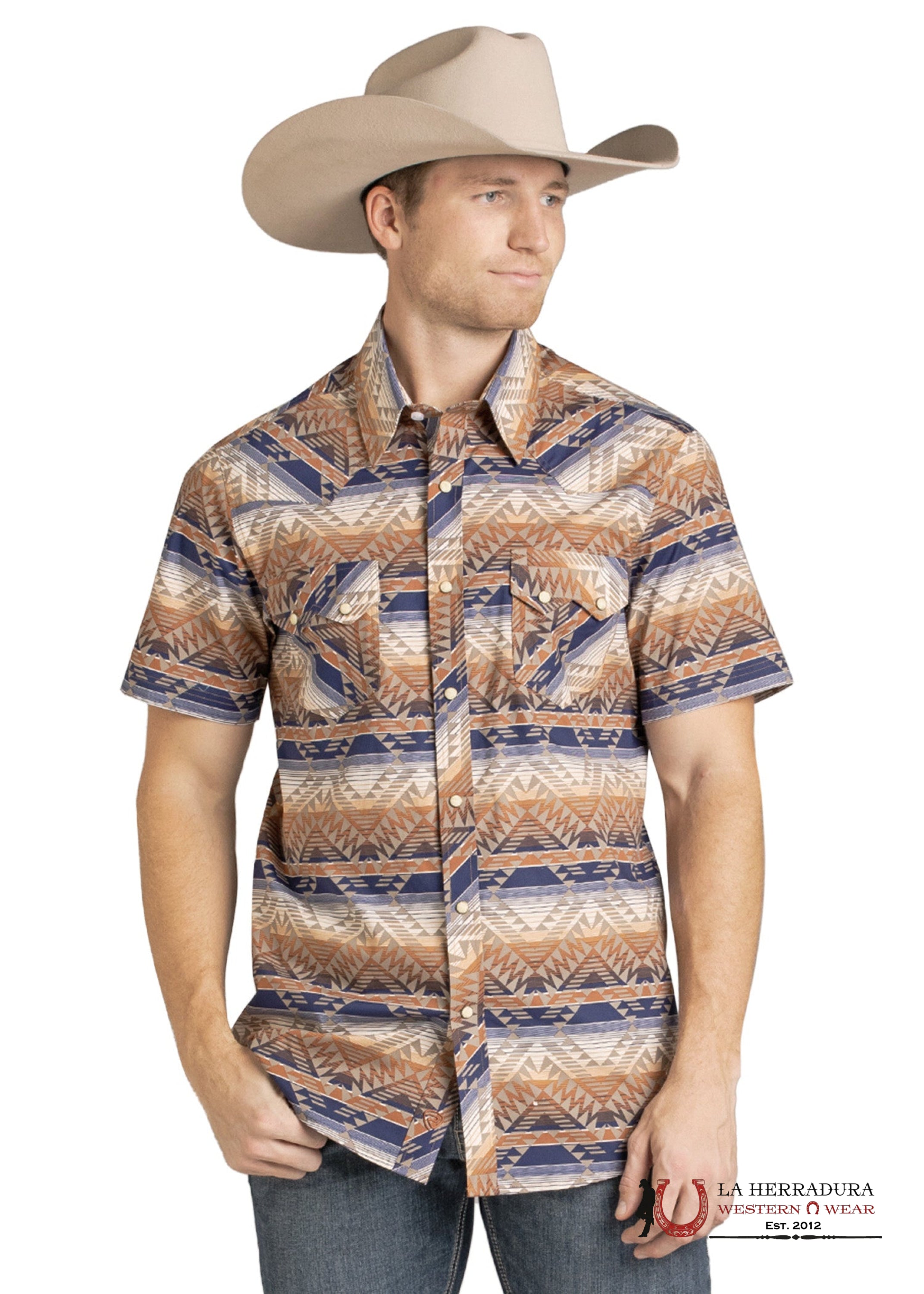 ROCK&ROLL MENS AZTEC PRINT SHORT SLEEVE SHIRTS BMN3S07140 ROPA HOMBRES