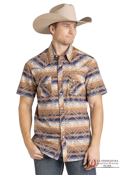 ROCK&ROLL MENS AZTEC PRINT SHORT SLEEVE SHIRTS BMN3S07140